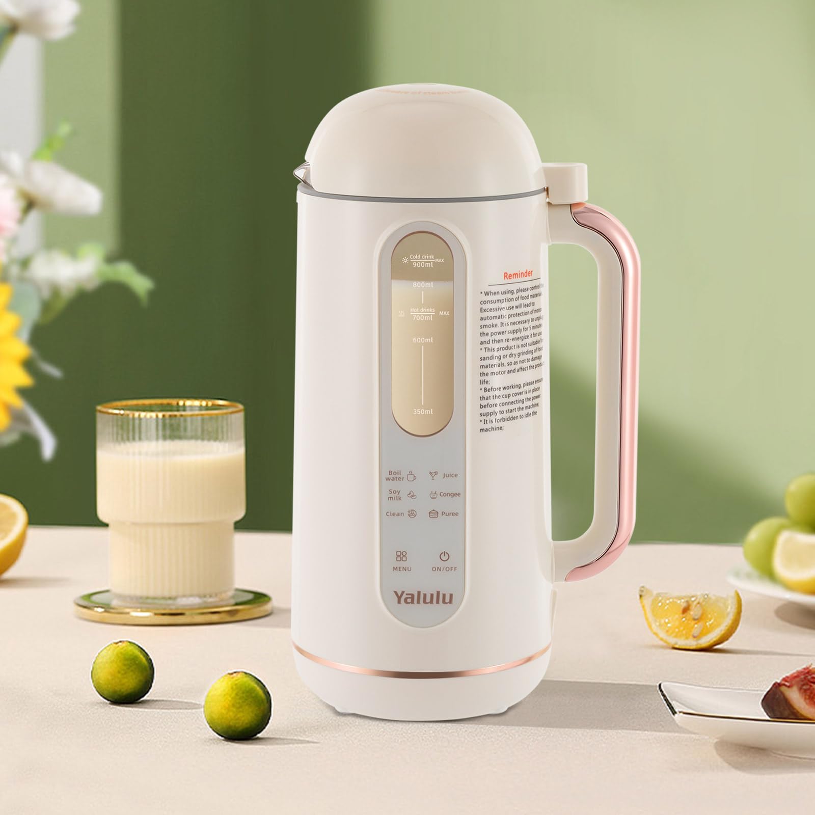 Smart Automatic Nut Milk Maker Machine - 30Oz/900mL, Multi-Functional with Mesh Strainer, Boil Water & Keep Warm, Free Filtering & Self Cleaning, for Cold/Hot Homemade Almond, Soy, Oat Milk - Perfect for Vegan, Keto & Healthy Lifestyle in Kitchen