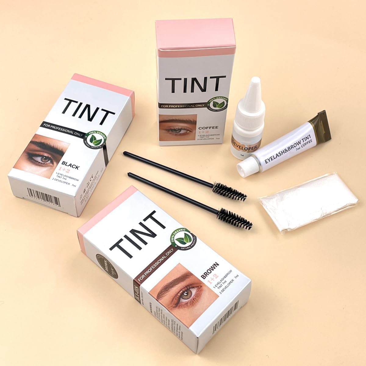 Professional Black Lash & Brow Color Kit - Natural Ingredients, Long Lasting, Safe & Easy to Use (7ml) - Perfect for Salon, Home Use & DIY Beauty Treatments