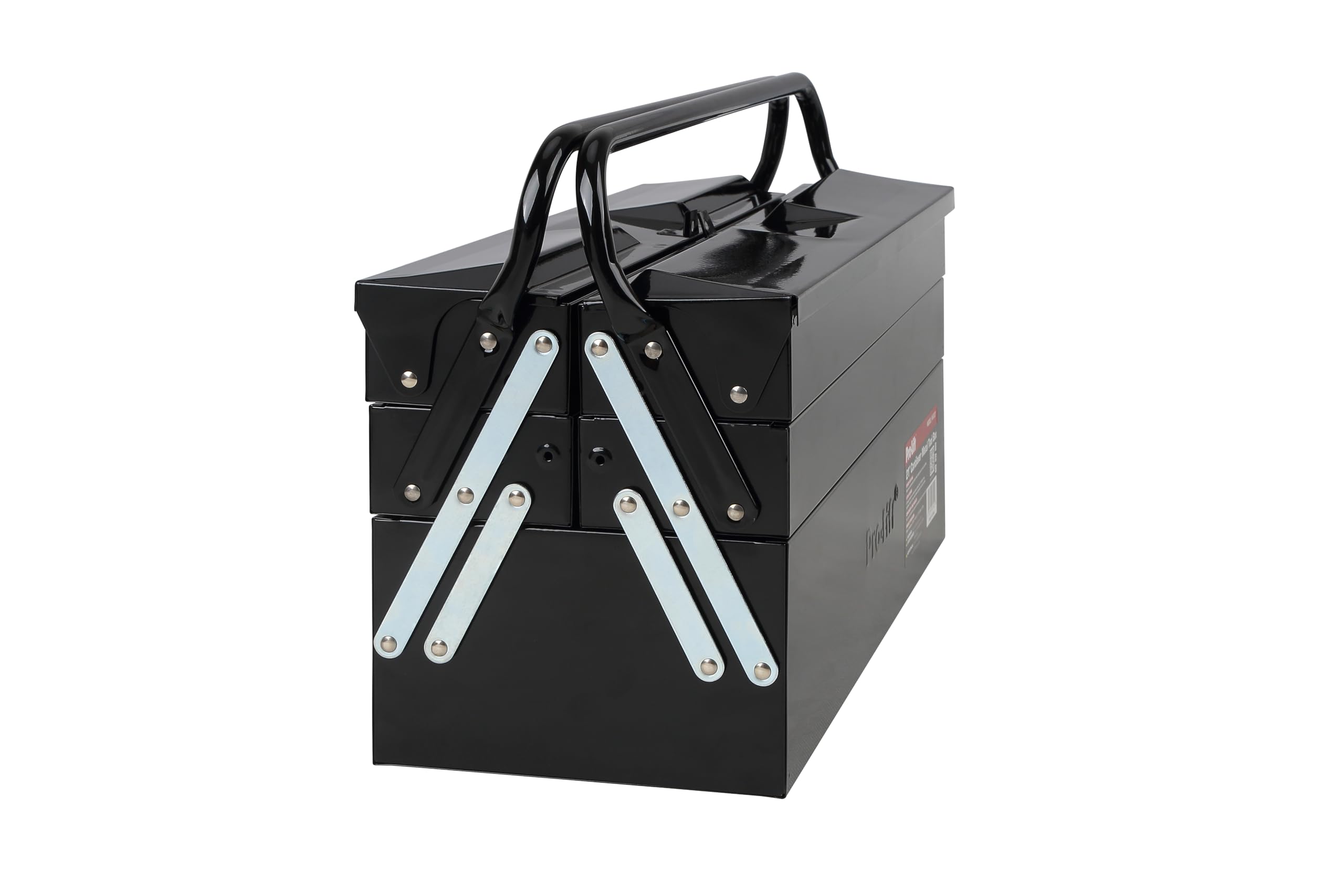 Pro-Lift 21-inch 5-Tray Heavy Duty Steel Tool Box with Cantilever Design & Metal Latch - Portable Tool Storage Organizer with Handle for Mechanics, DIY Projects & Workshop Organization
