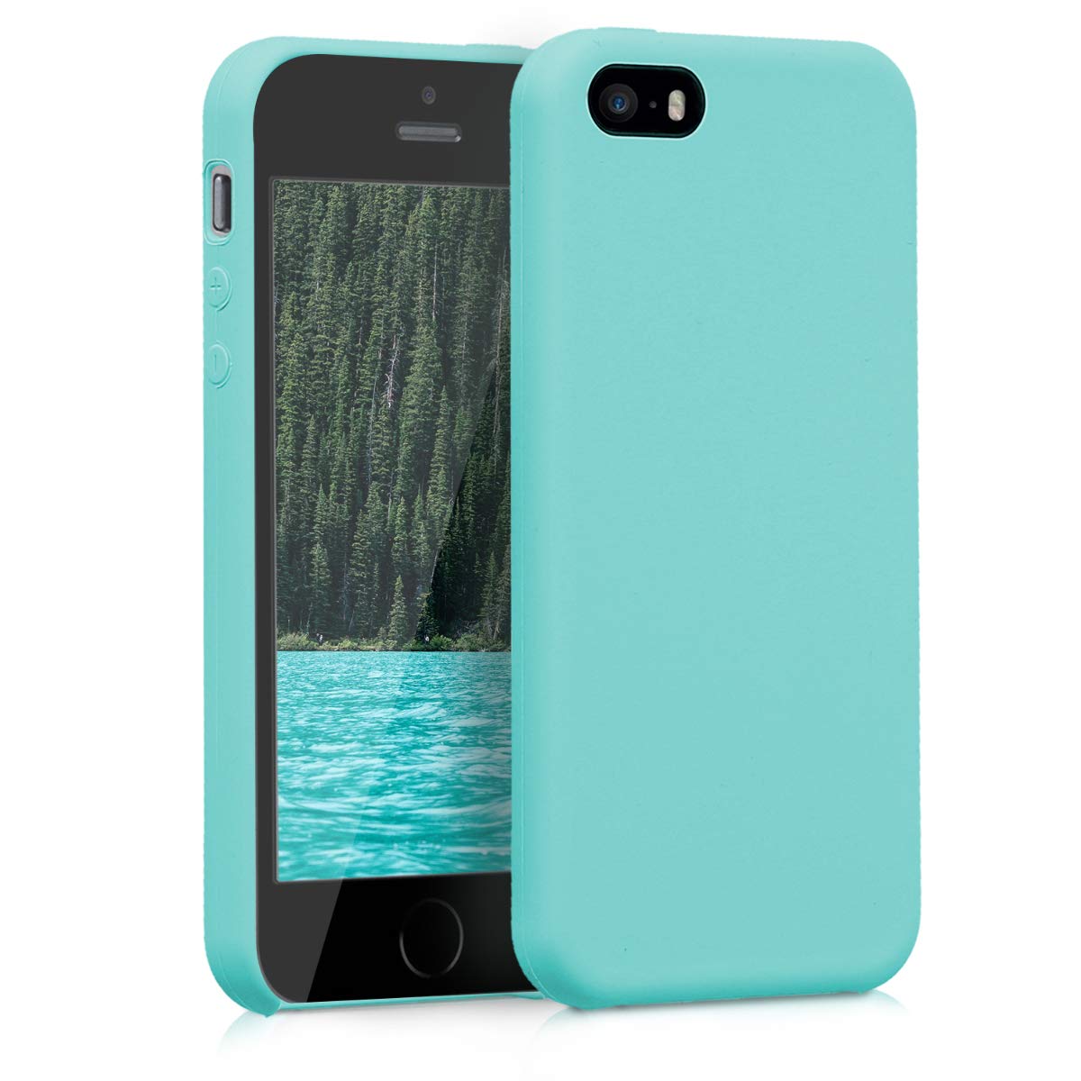 kwmobile Soft TPU Silicone Protective Phone Case for Apple iPhone SE (1st Gen 2016), iPhone 5, iPhone 5S - Ice Mint Color | Slim Fit, Shockproof Cover for Everyday Use & Outdoor Activities