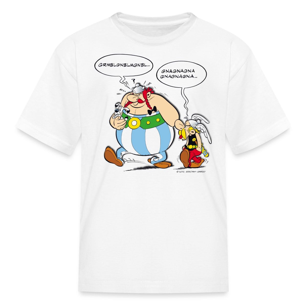 Asterix & Obelix Speech Bubbles Kids' T-Shirt | Funny Cartoon Graphic Tee for Boys & Girls | Perfect for School, Playdates & Comic Book Fans