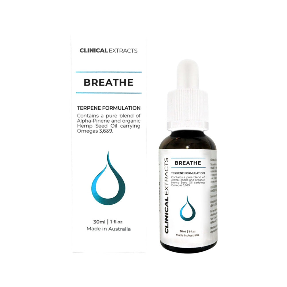 Clinical Extracts Terpene Formulation Breathe 30ml - Premium Essential Oil Blend for Respiratory Support & Relaxation - Perfect for Aromatherapy, Yoga, and Stress Relief