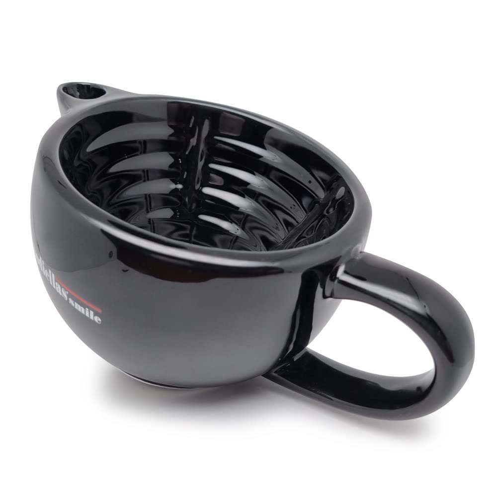 Premium Ceramic Shaving Scuttle Mug (Black) - Handmade Shave Bowl for Hot Lather, Barbershop Quality Shaving at Home - Perfect Gift for Men, Father's Day & Grooming Enthusiasts - Ideal for Daily Shaving Routine & Luxury Self-Care Moments