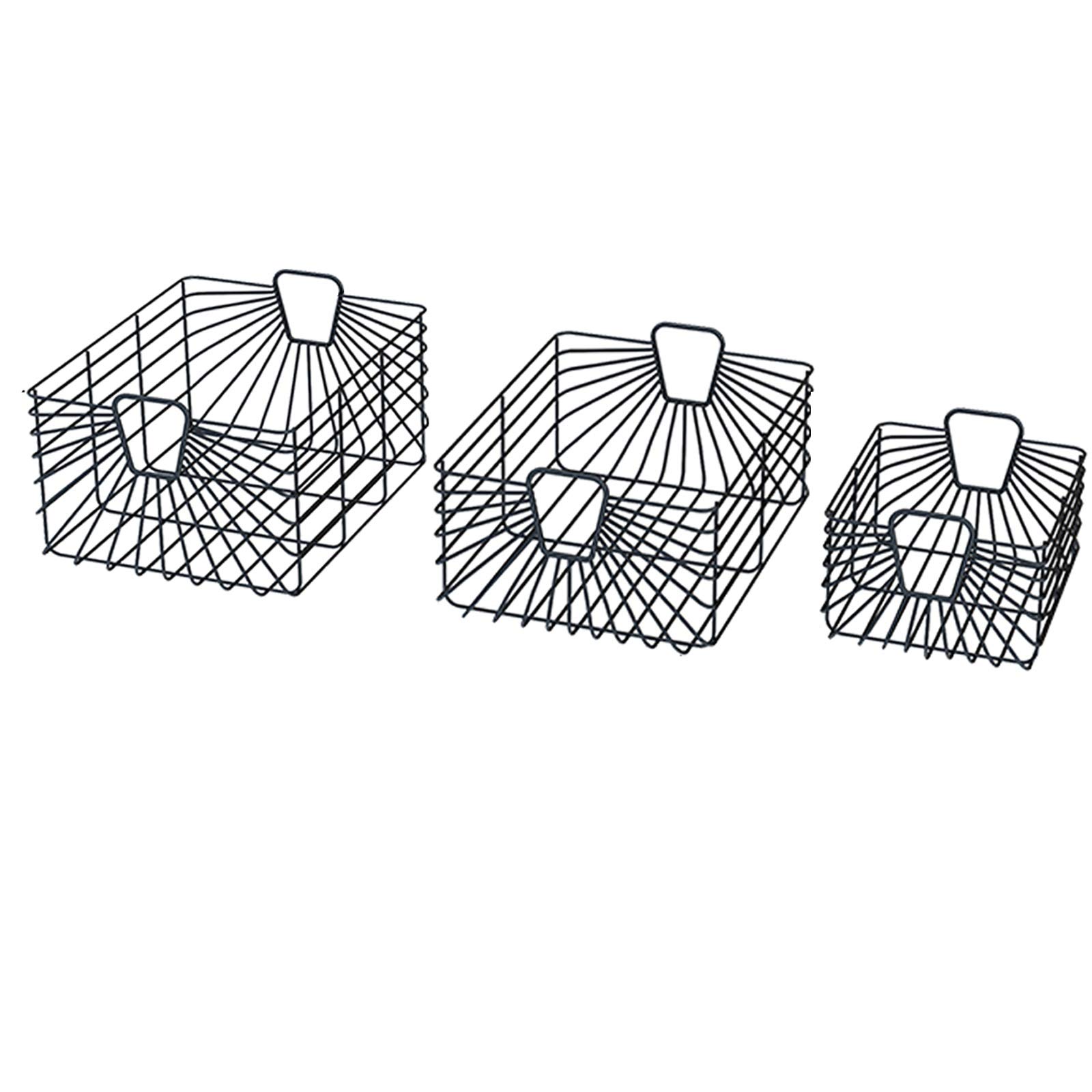Sturdy Metal Storage Bins with Handles - 3-Piece Set (Large, Medium, Small) for Kitchen, Pantry, Bathroom & Garage Organization - Perfect for Storing Toys, Laundry & Household Items