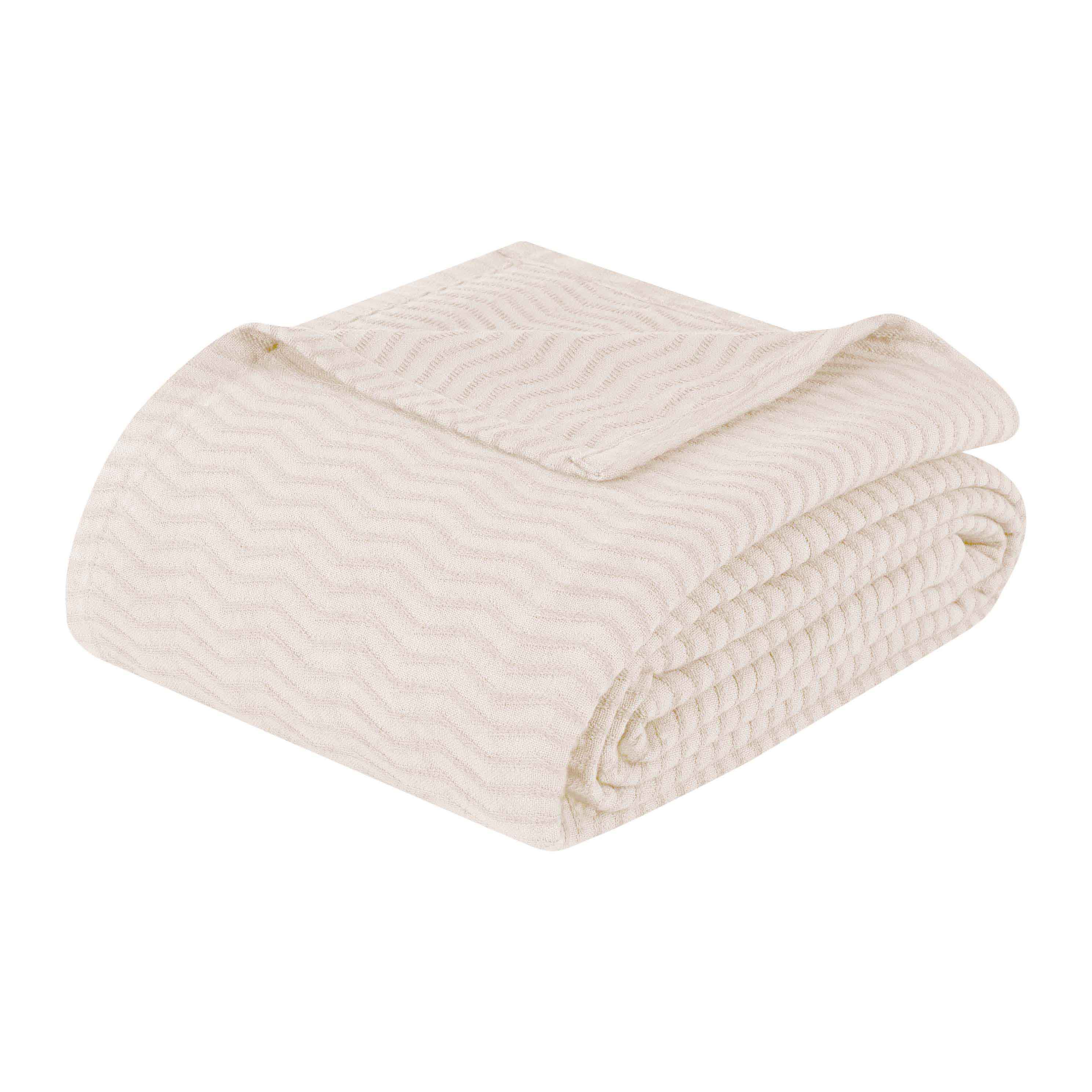 Jena Cotton Textured Chevron Lightweight Woven Blanket - Soft & Breathable Throw for Sofa, Bed & Outdoor Use - Cozy Home Decor & Picnic Essential