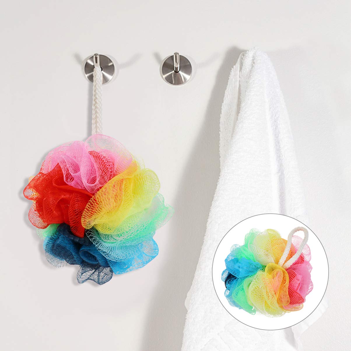 Exfoliating Loofah Sponges for Face & Body - 6 Pack Bath Sponge Balls, Mesh Shower Pouf, Bubble Making Scrubber for Men & Women - Spa, Shower & Bathroom Accessories - Perfect for Exfoliation & Relaxation