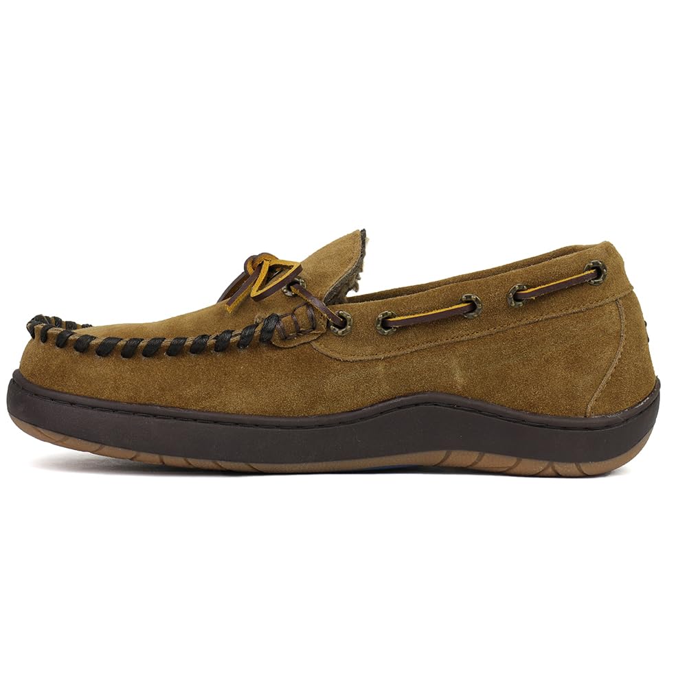 Tempur-Pedic Men's Therman Moccasin Slippers - Comfortable Indoor/Outdoor House Shoes for Relaxation & Lounging - Black