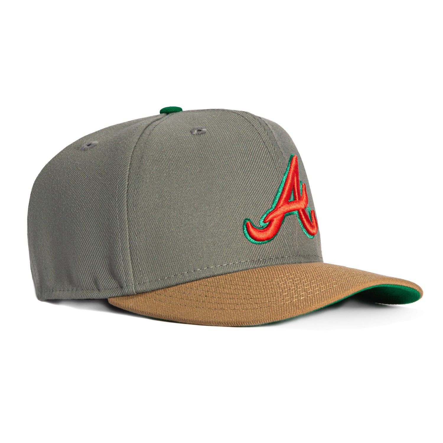 New Era 9Seventy Maxed Out Atlanta Braves Stretch Snapback Hat - Graphite & Khaki - Adjustable Baseball Cap for Men & Women - Perfect for Sports Games, Casual Wear & Fan Collections