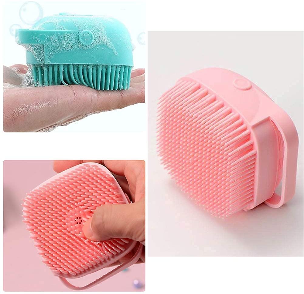 Shvas Silicone Body Scrubber with Soap Dispenser - Exfoliating Brush for Smooth Skin | Soft Bath Loofah for Women, Men, Kids & Pets | Perfect for Shower, Spa & Daily Skincare Routine