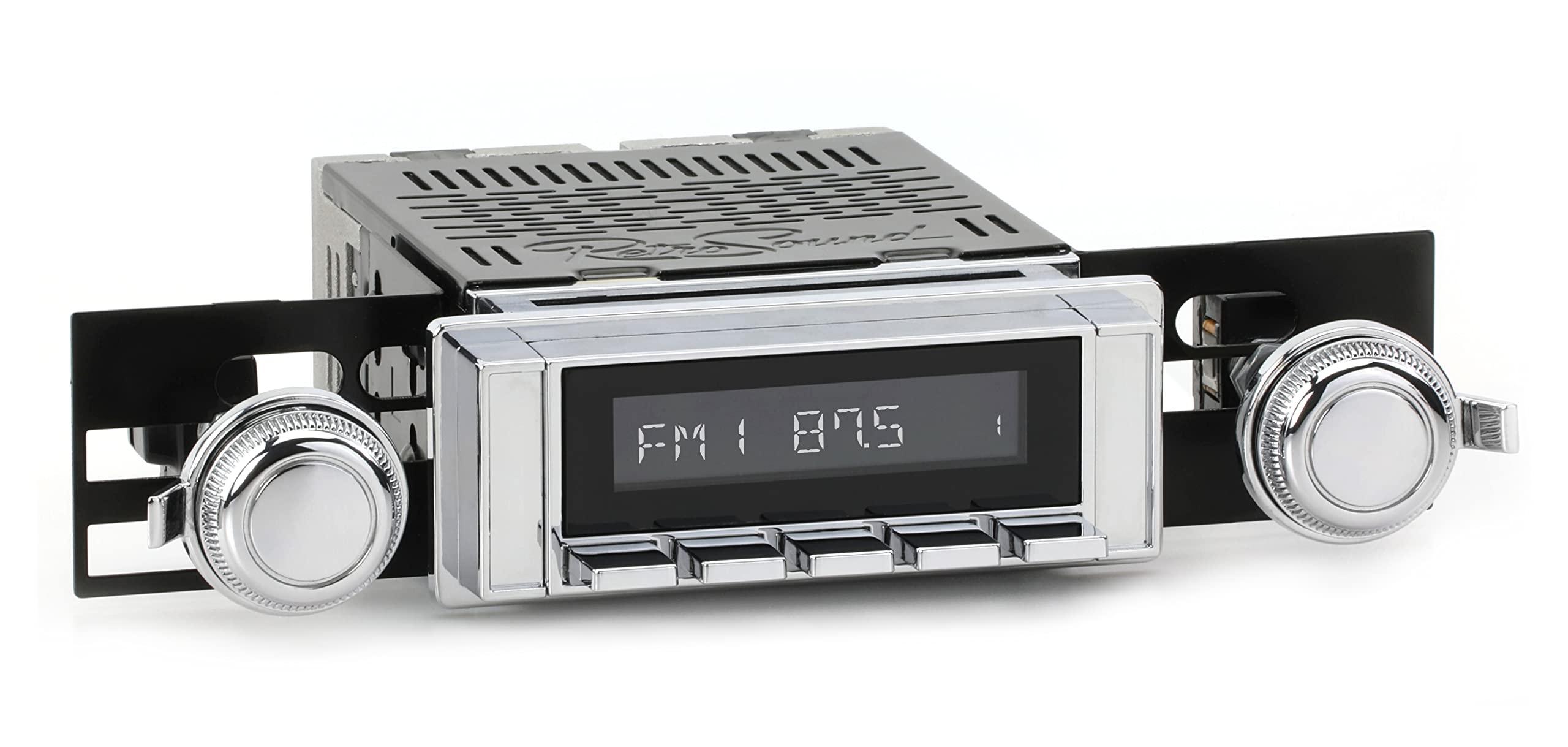 RetroSound HC-111-03-73 Hermosa Direct-Fit Classic Car Radio with Chrome Face, Buttons & Bezel | Vintage Vehicle Audio Upgrade for Ford, Chevy, GM | Perfect for Car Shows & Road Trips
