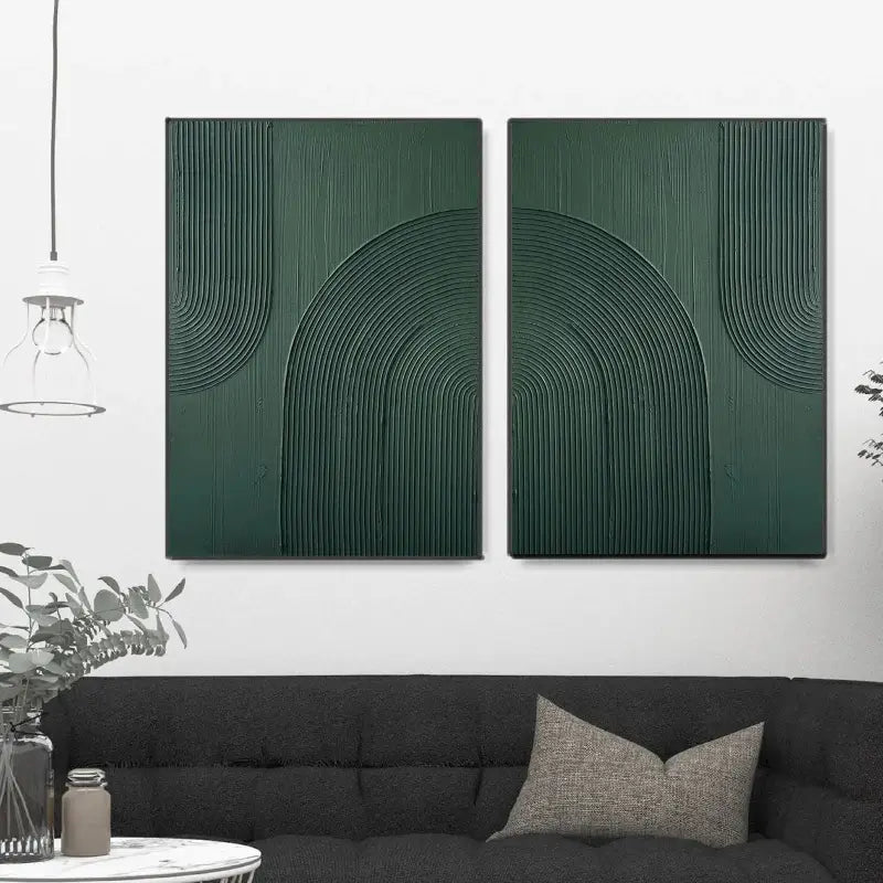 Abstract Tranquility Wall Art Set of 2 - Modern Minimalist Canvas Paintings for Living Room, Bedroom & Office Decor #WS019