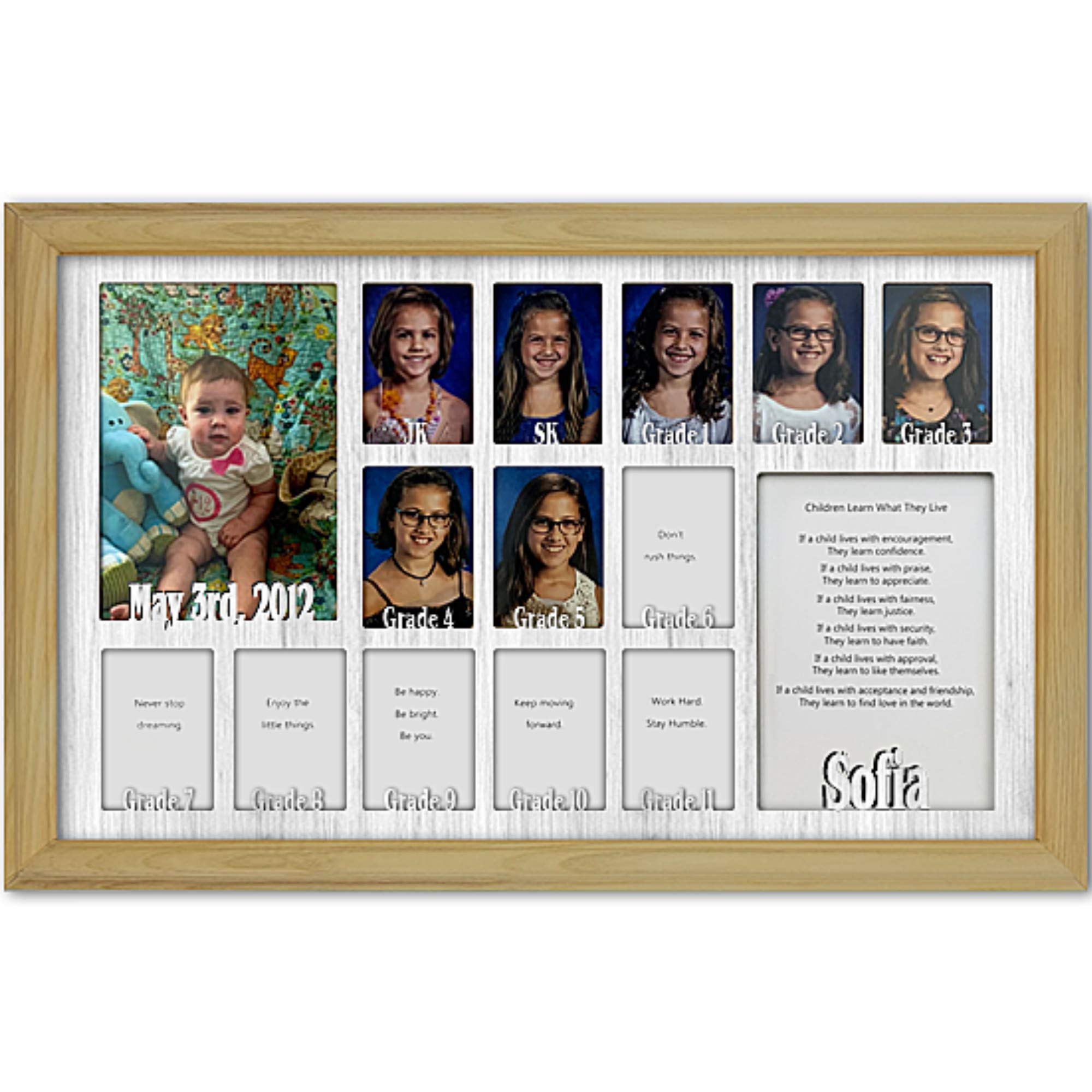 Personalized Northland School Years Photo Frame - Holds Twelve 2.5x3.5