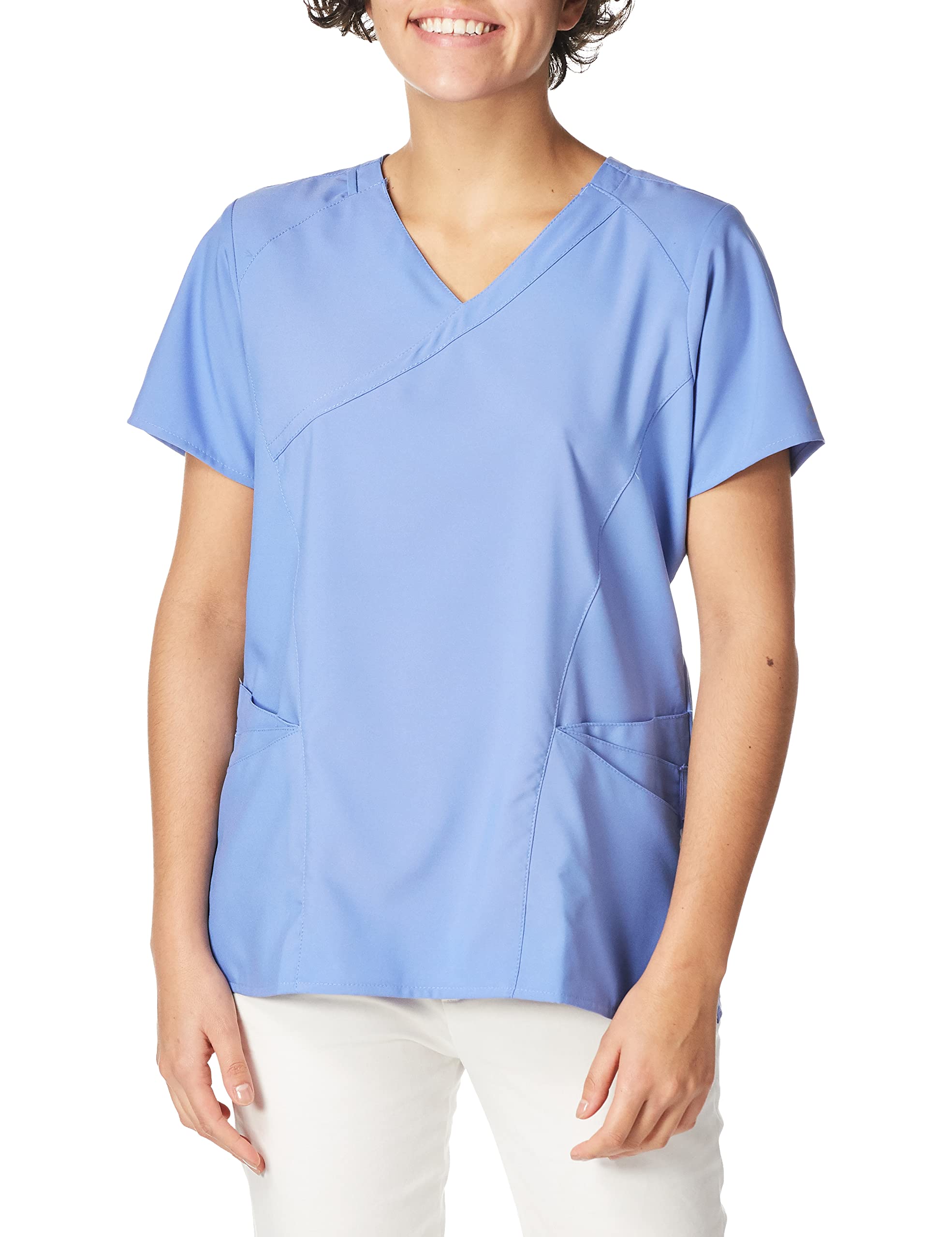 WonderWink Women's Mock Wrap Top Scrub Top - Comfortable Medical Uniform for Nurses & Healthcare Professionals - Perfect for Hospital Shifts & Clinical Work