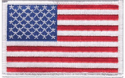 10 Pack USA Flag Iron-On Embroidered Patches with White Border - Patriotic Sewing Supplies for Jackets, Hats, Bags & DIY Crafts