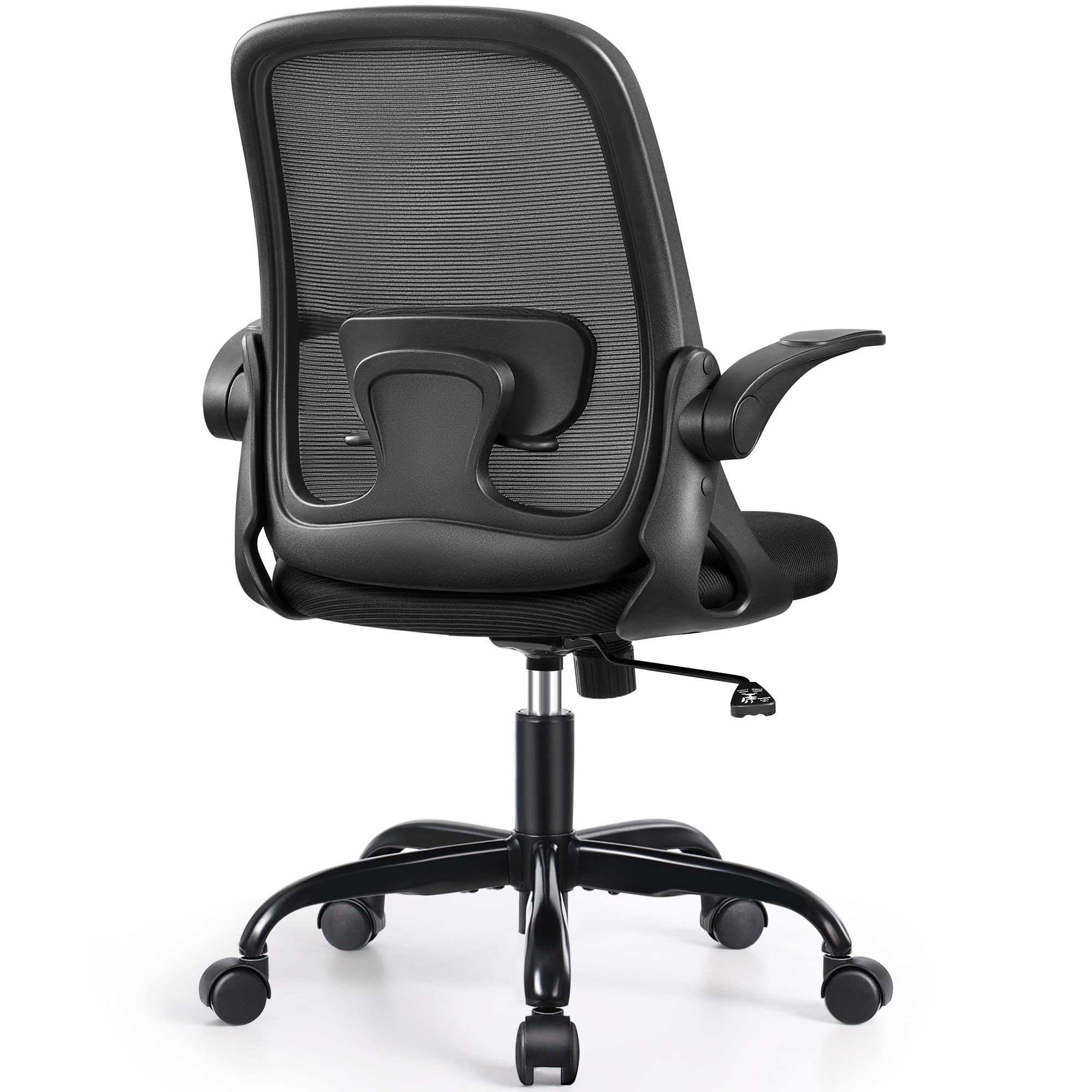 Ergonomic Office Chair with Lumbar Support & Flip-Up Arms - Breathable Mesh Computer Desk Chair, Adjustable Height Swivel Task Chair for Home Office, Bedroom, Study - Dark Gray | Perfect for Long Work Hours & Gaming Sessions