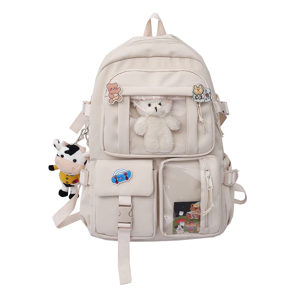Cute Kawaii Backpack with Pins & Accessories - Japanese Aesthetic School Bag for Girls, Teens, College Students - Perfect for School, Travel, Anime Conventions & Daily Use