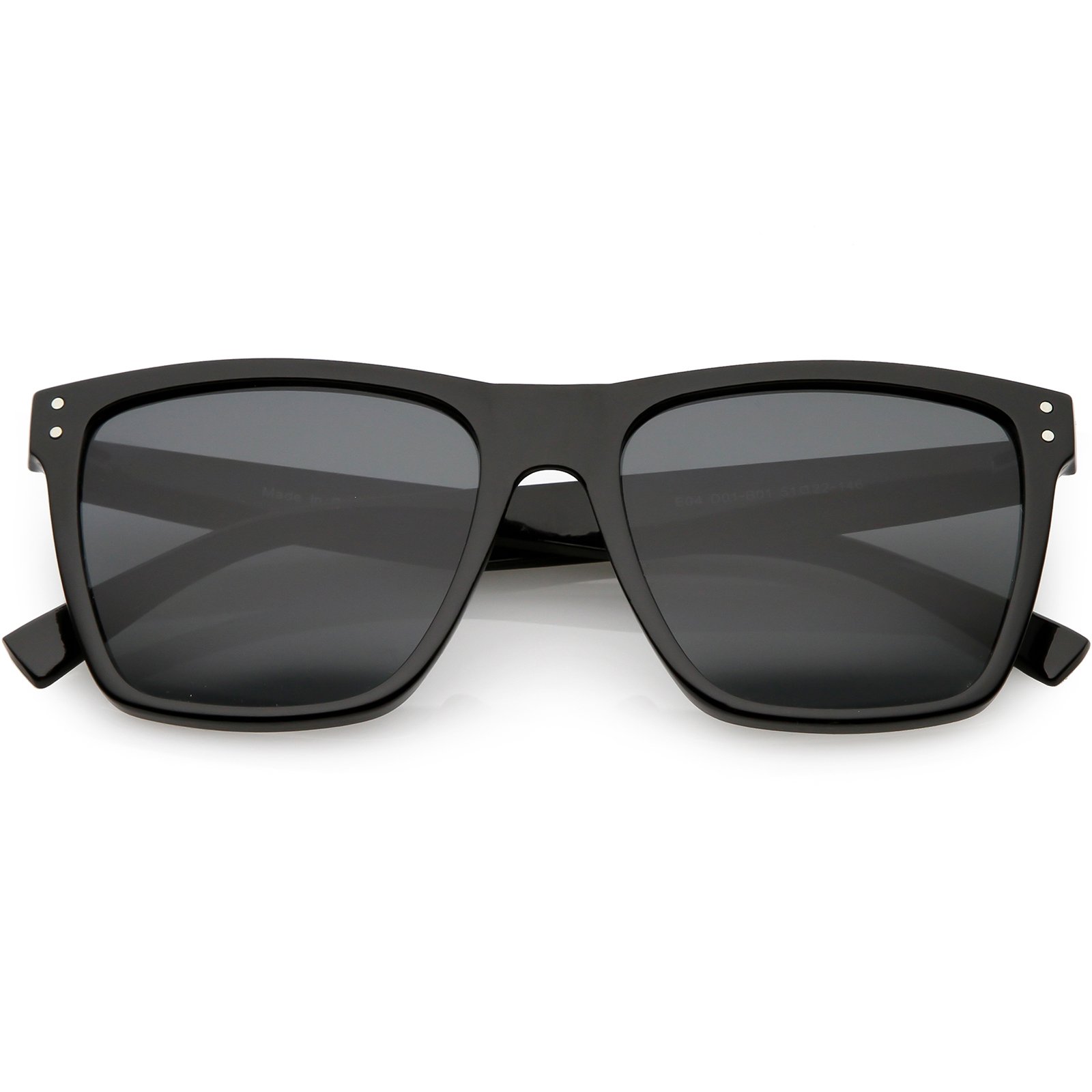 ZeroUV Modern Metal Square Lens Horn Rimmed Sunglasses - 53mm Wide Arms for Men & Women - Perfect for Driving, Beach, and Outdoor Activities