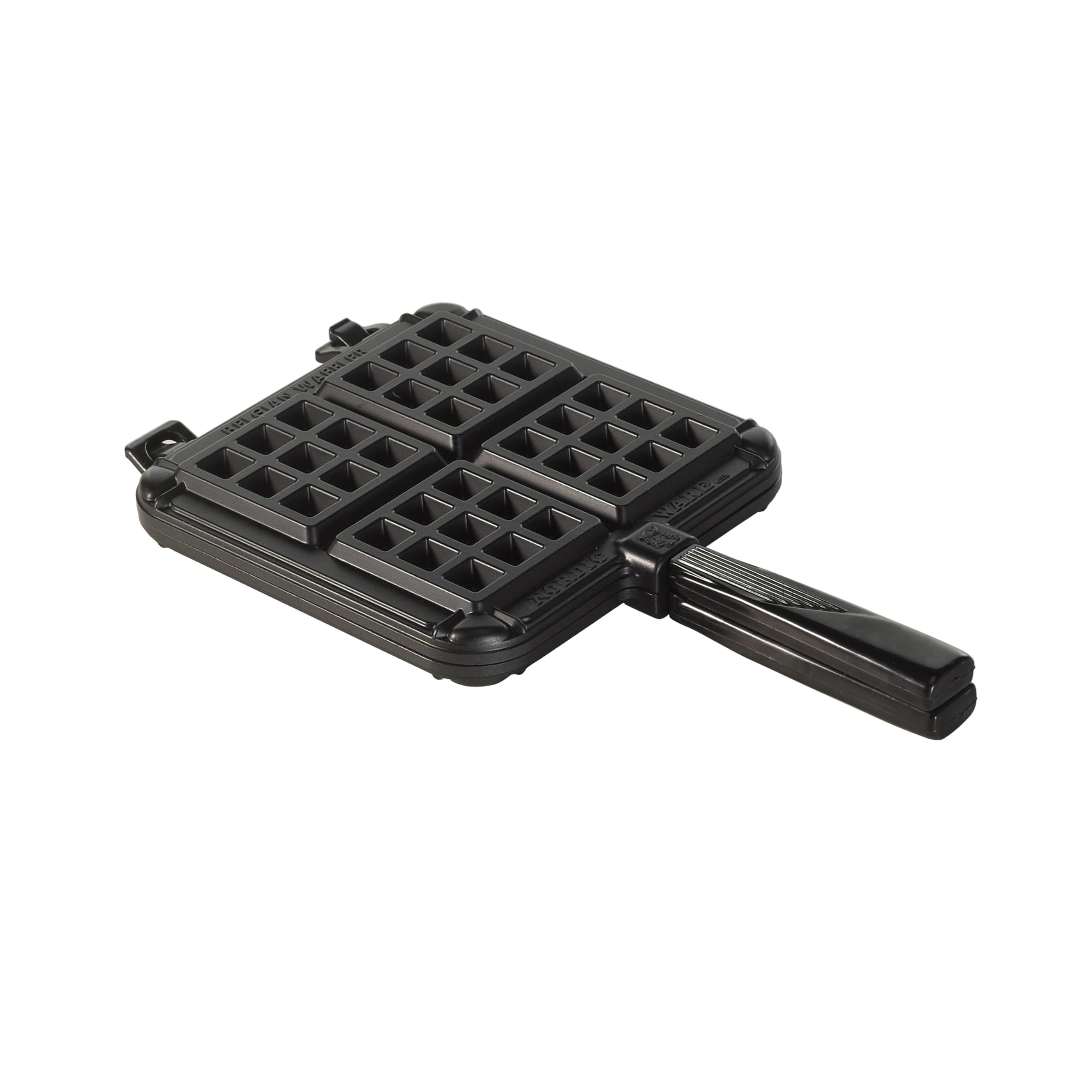 NordicWare 15040 Cast Aluminum Stovetop Belgium Waffle Maker - Perfect for Homemade Breakfast, Brunch & Desserts - Ideal for Gas & Electric Stoves