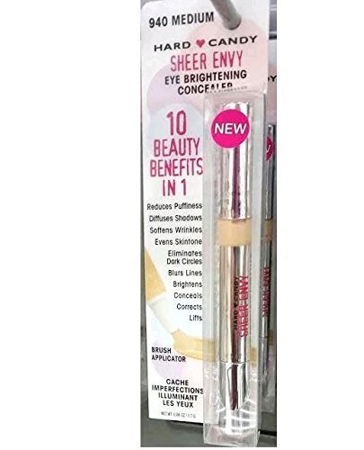 Hard Candy Sheer Envy Eye Brightening Concealer - 940 Medium Beige, Under Eye Concealer for Dark Circles & Blemishes, Crease-Proof & Hydrating Formula for Flawless Coverage | Perfect for Everyday Makeup & Photo Shoots