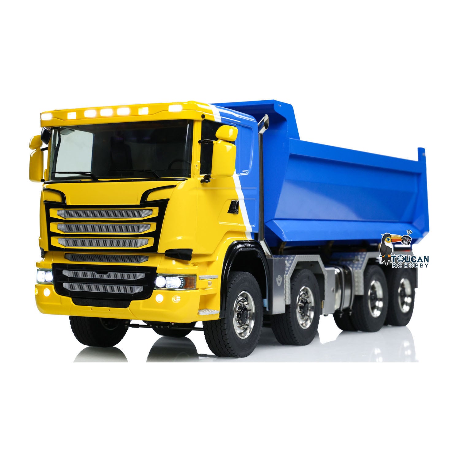 1/14 Scale Metal Hydraulic RC Dump Truck - 8x8 Full Dumper with U-Shaped High Bucket, Differential Lock Axles & SC Emulation - Remote Control Construction Vehicle for Kids & Adults - Perfect for Construction Site Play, Collecting & RC Hobby Enthusiasts