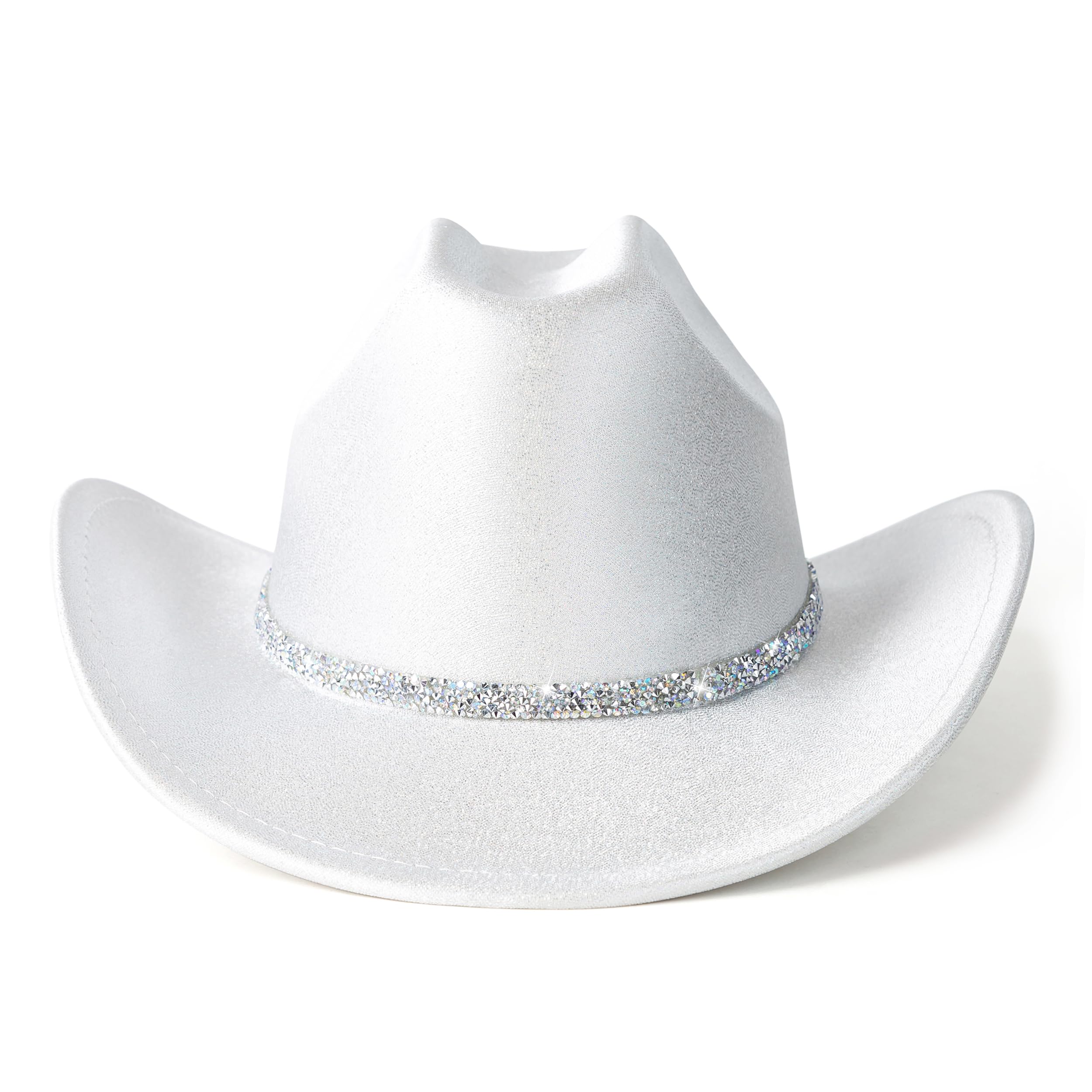 Stylish Lisianthus Glitter Cowboy Hat for Women & Men - Sparkly Western Party Hat for Disco, Rodeo, and Country Music Events | Perfect for Festivals, Concerts, and Costume Parties
