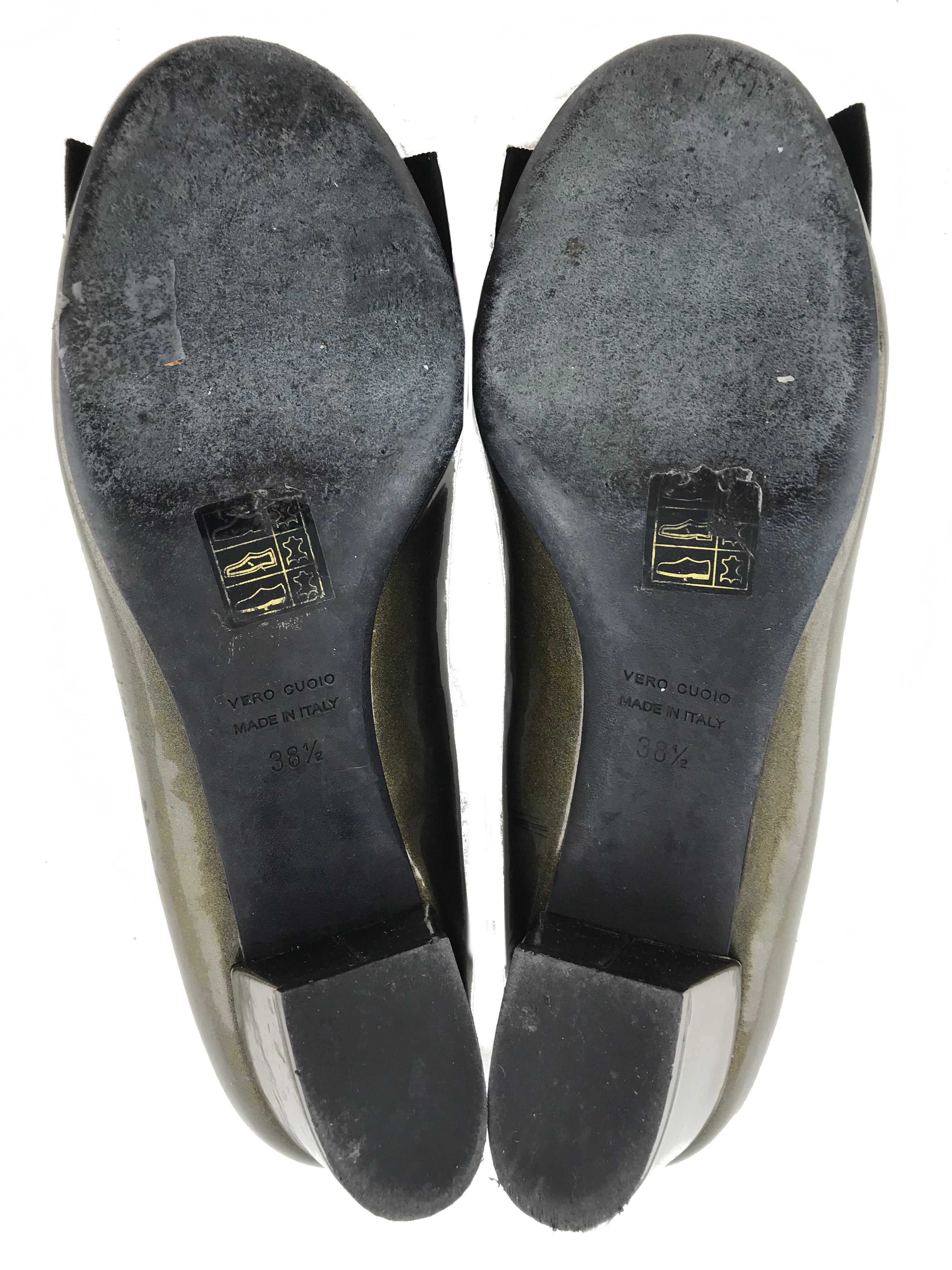 Lanvin Patent Leather Bow Ribbon Pumps - Women's Size 8.5 (US) | Elegant High Heels for Weddings, Parties & Formal Events