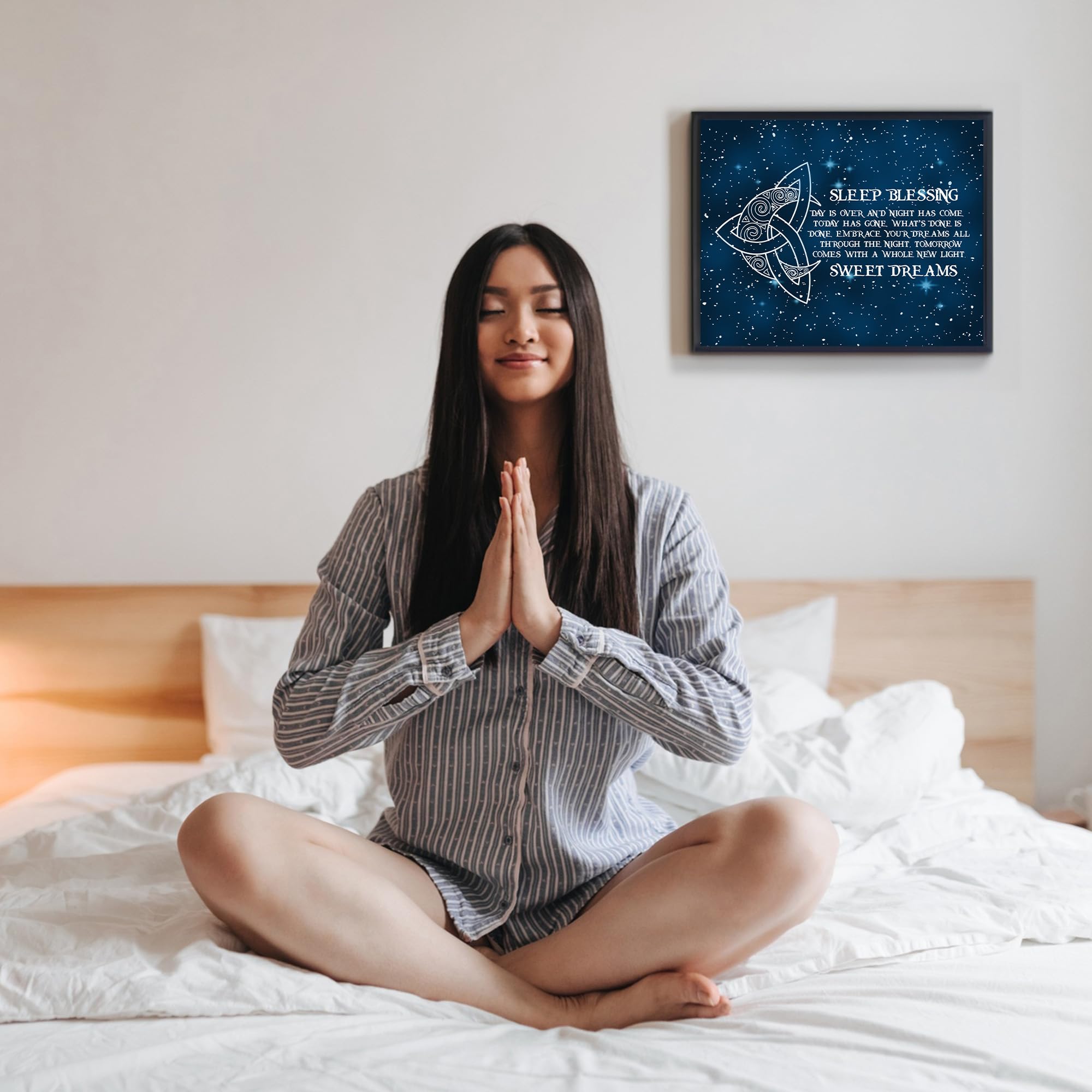 Sleep Blessing Sweet Dreams Wall Art Print - 10x8 Inches Unframed Home Decor for Living Room, Bedroom & Master Bedroom - Perfect for Relaxing Spaces & Meditation Rooms