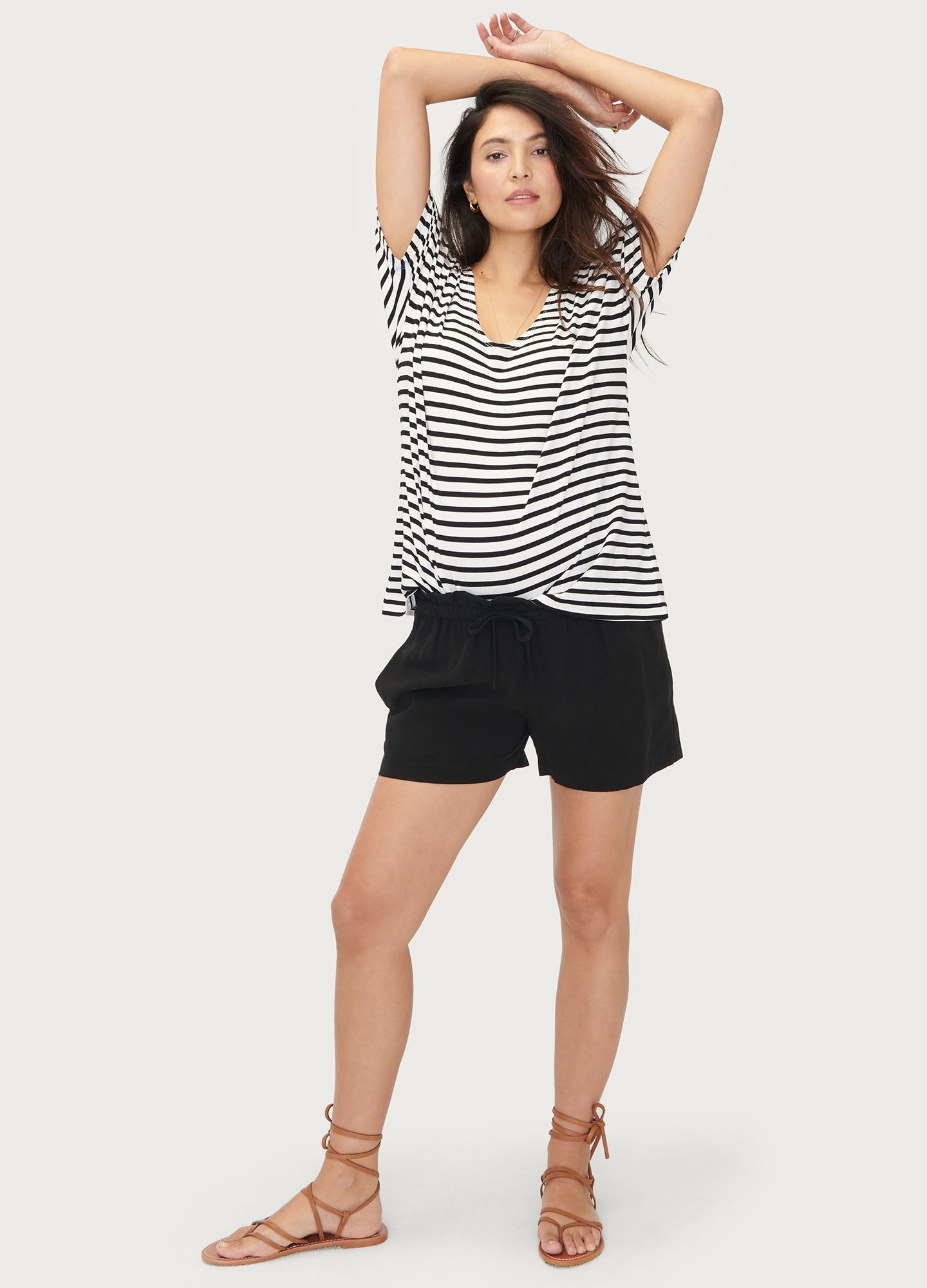 Maternity Perfect V-Neck Nursing Shirt - Comfortable & Stylish for Breastfeeding Moms - Perfect for Work, Outings & Everyday Wear