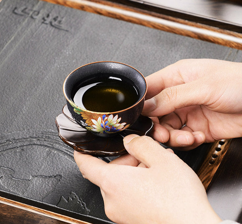 Premium Iron Style Chinese Floral Tea Set - Traditional Gongfu Tea Ceremony Set for Home, Office & Gifts | Elegant Blooming Tea Accessories for Relaxation & Chinese Culture Lovers