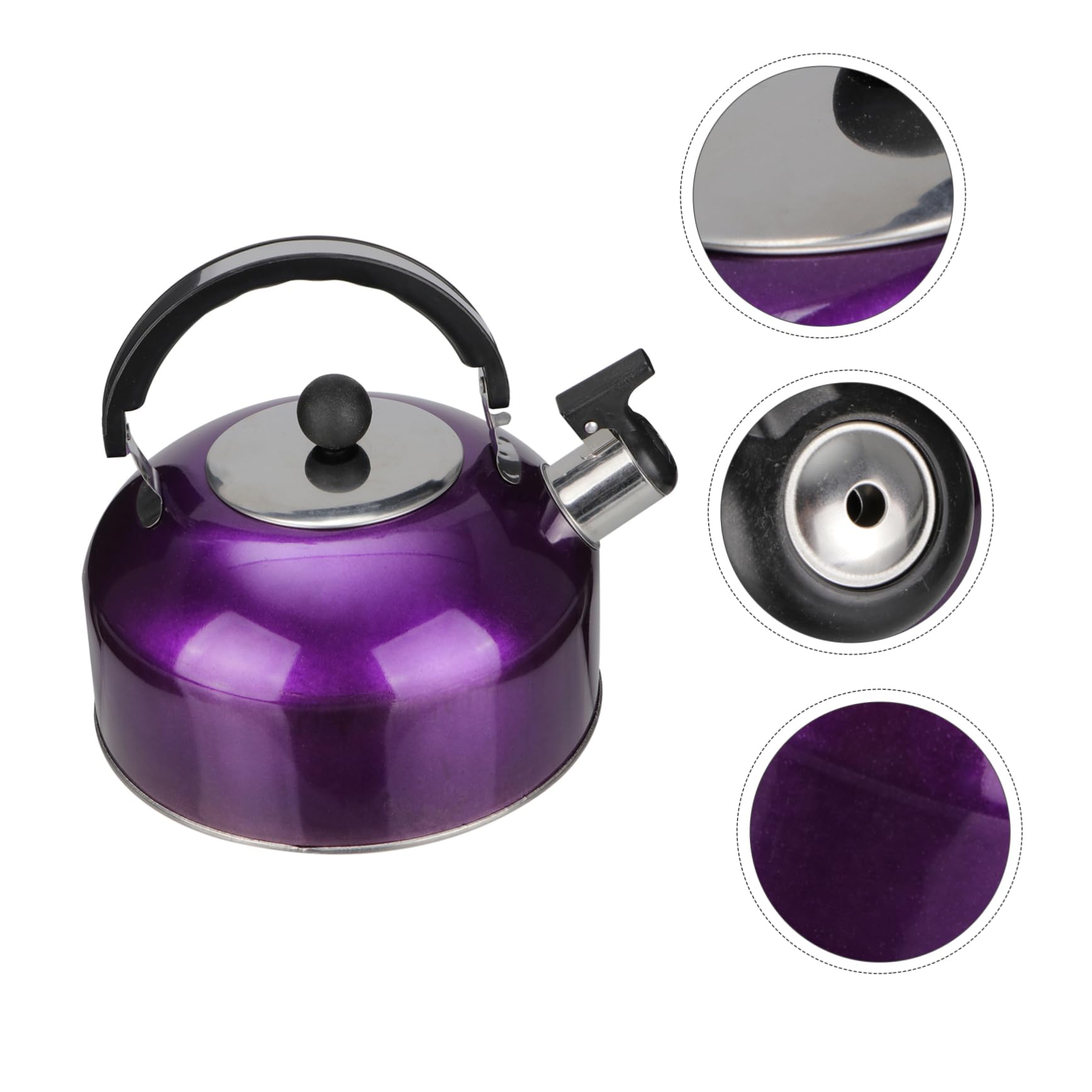 Premium Stainless Steel Whistling Tea Kettle - 3L Stovetop & Induction Compatible - Purple Tea Pot for Home, Office & Kitchen - Perfect for Brewing Tea, Boiling Water & Coffee Making