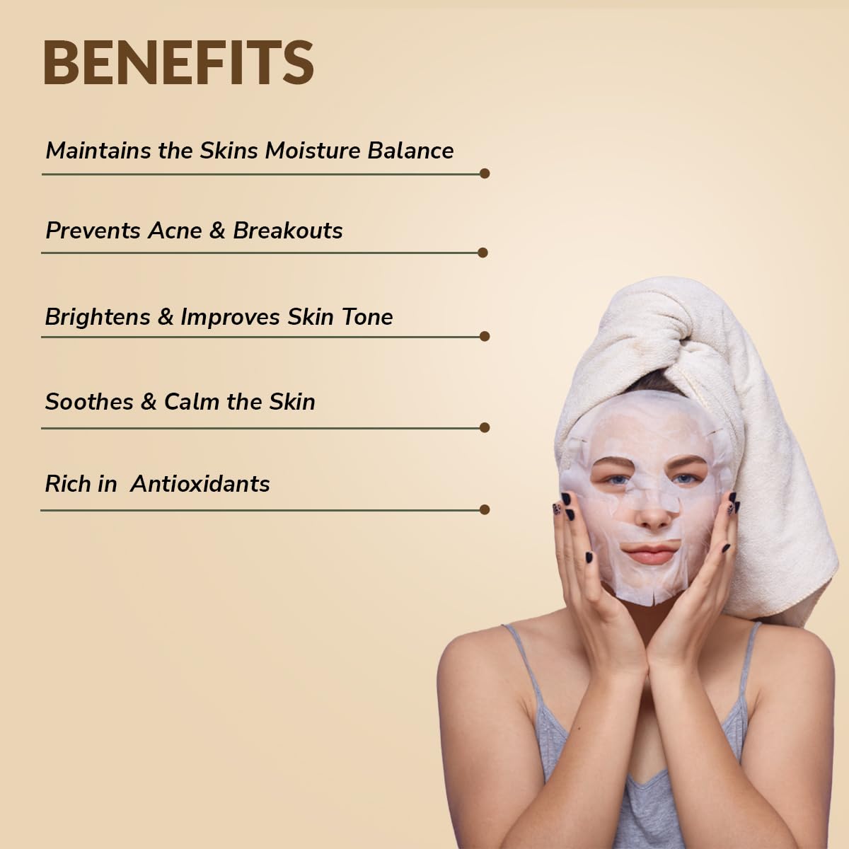 Mirabelle Cosmetics Hydrating Facial Sheet Mask for Normal Skin - Pack of 6 | Daily Skincare Routine, Spa Night, Self-Care & Relaxation