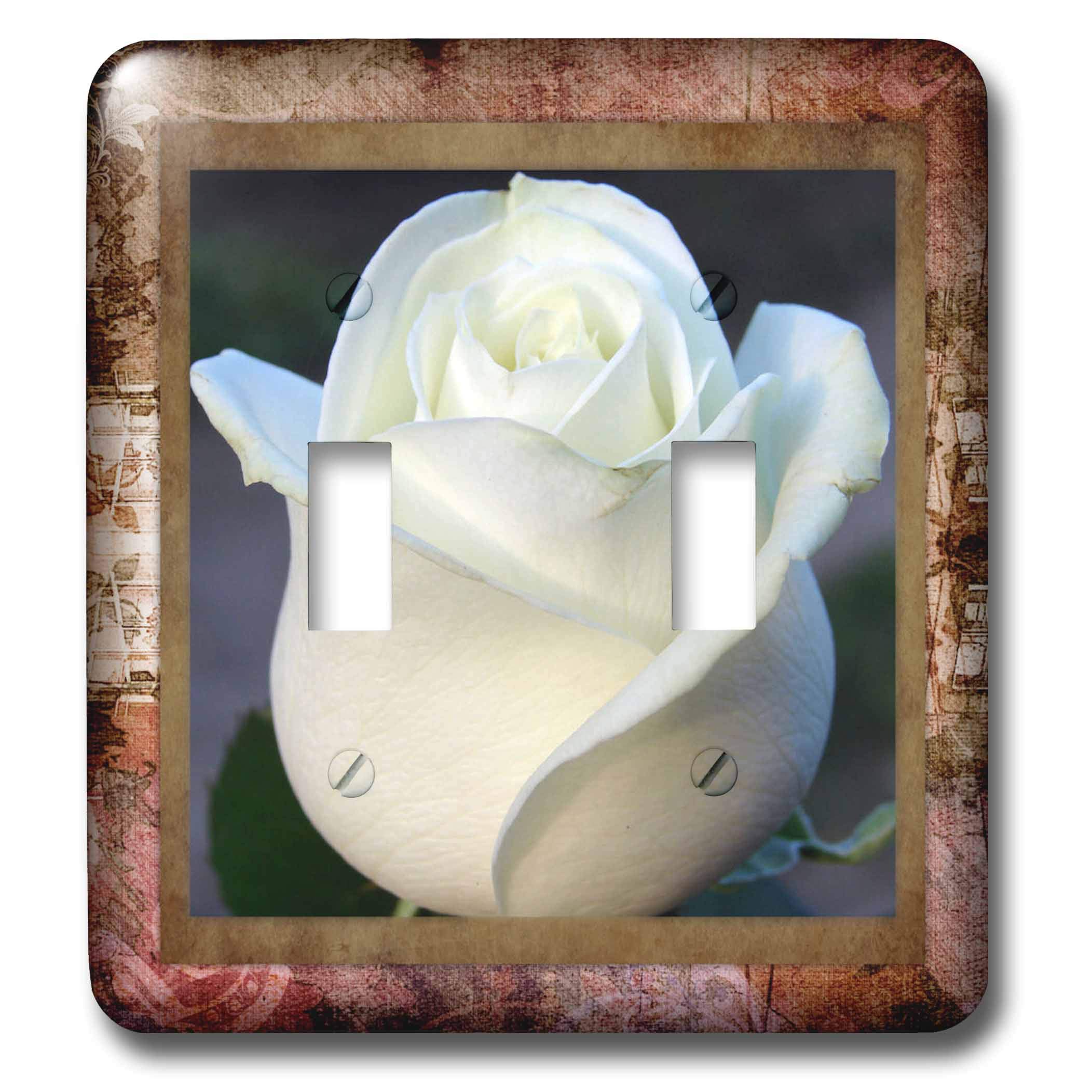 Antique Rose Floral Double Toggle Switch - Vintage Style Electrical Switch Plate Cover - Perfect for Bedroom, Living Room, and Home Decor