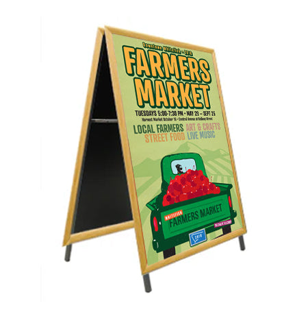 36x48 Wooden A-Frame Sign Holder with 1 1/4