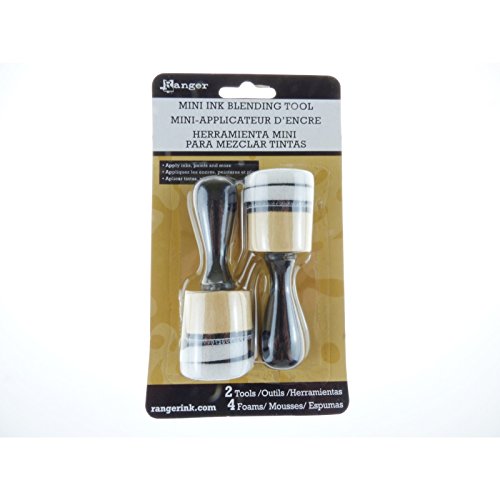 Ranger Mini Ink Blending Tools Set - 2 Blending Brushes & 4 Replacement Foam Pads for Alcohol Inks, Stamping, Card Making, Scrapbooking & DIY Crafts