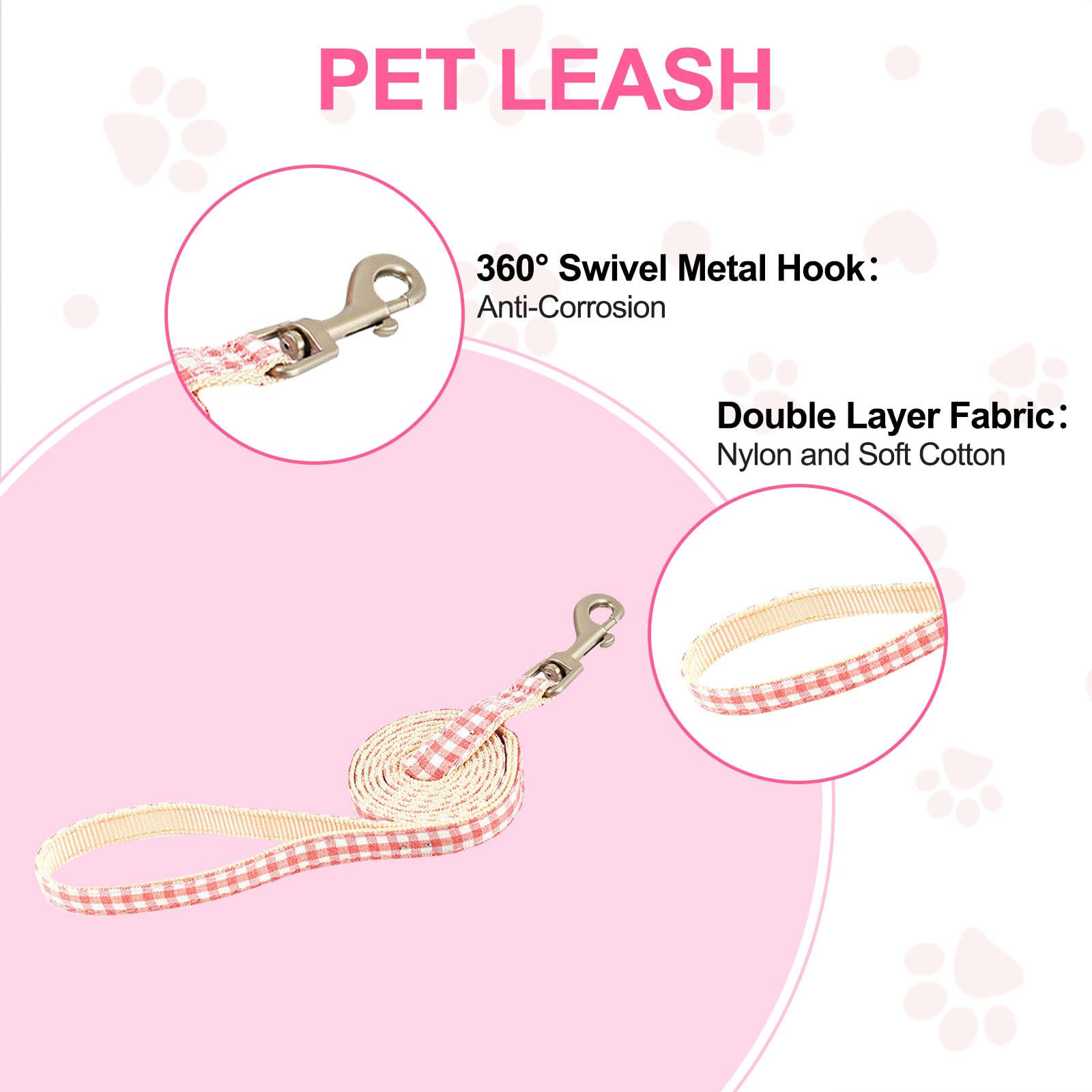 Adjustable Pet Backpack Harness with Leash Set - Pink Dog Carrier for Small to Medium Dogs - Perfect for Outdoor Travel, Camping & Hiking Adventures
