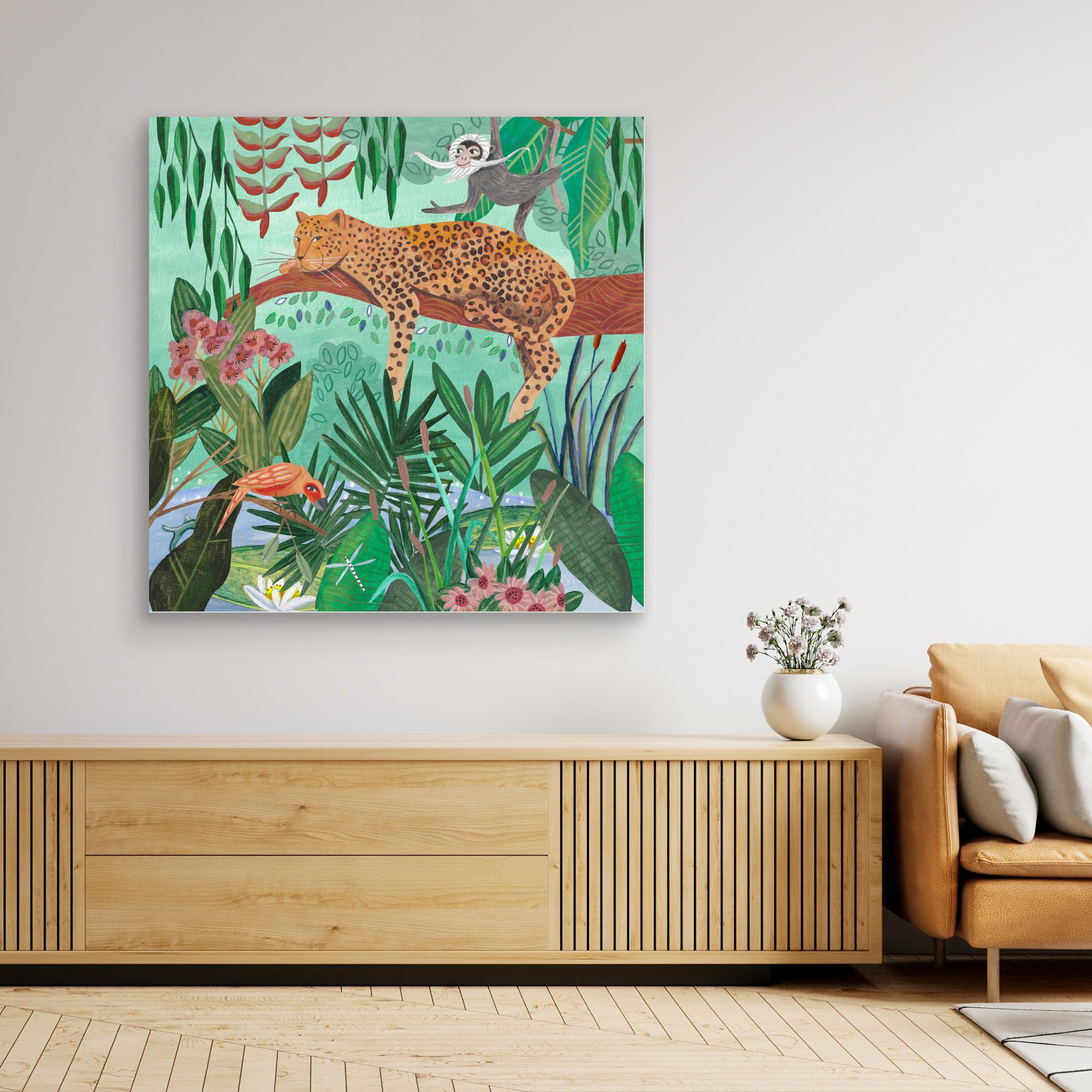 Leopard in the Jungle Canvas Print by Caroline Bonne Müller - Stunning Wildlife Wall Art for Living Room, Bedroom & Office Decor