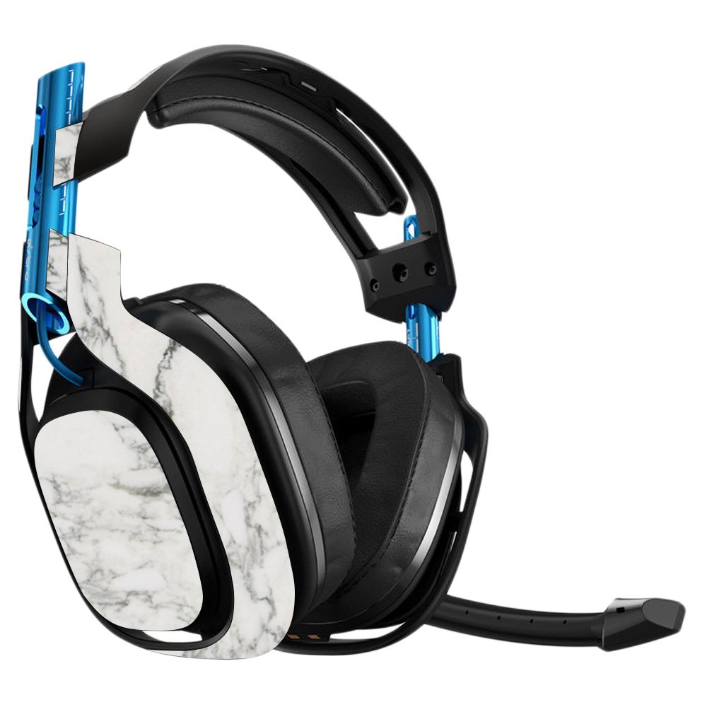 MightySkins Vinyl Skin Wrap for Astro A50 3rd Gen Gaming Headset - White Marble Design | Protective, Durable & Customizable Decal Cover | Easy to Apply & Remove | Made in USA | Perfect for Gaming, Streaming & Personalized Headset Protection