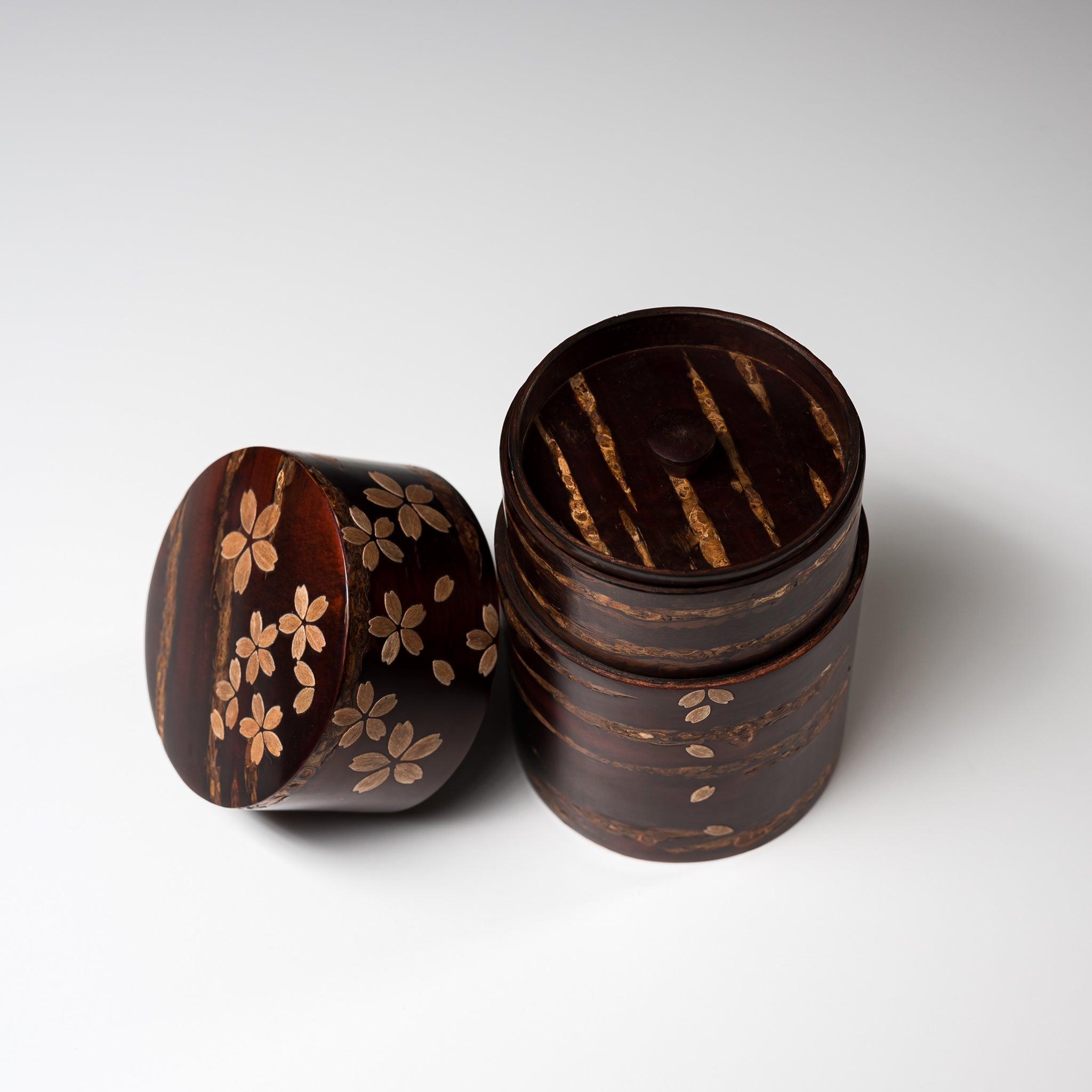 Premium Tomioka Cherry Bark Tea Caddy - Handcrafted Sakura Design, Medium Size - Perfect for Japanese Tea Ceremony & Home Decor