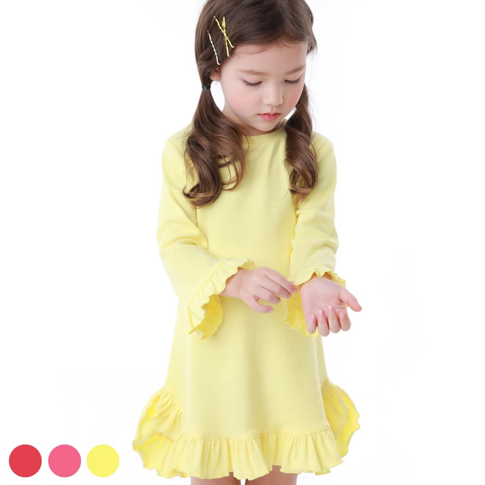 Red Holiday Dress for Toddler Girls - Long Sleeve Christmas Party Dress for Kids - Perfect for Family Gatherings, Photo Shoots & Festive Celebrations