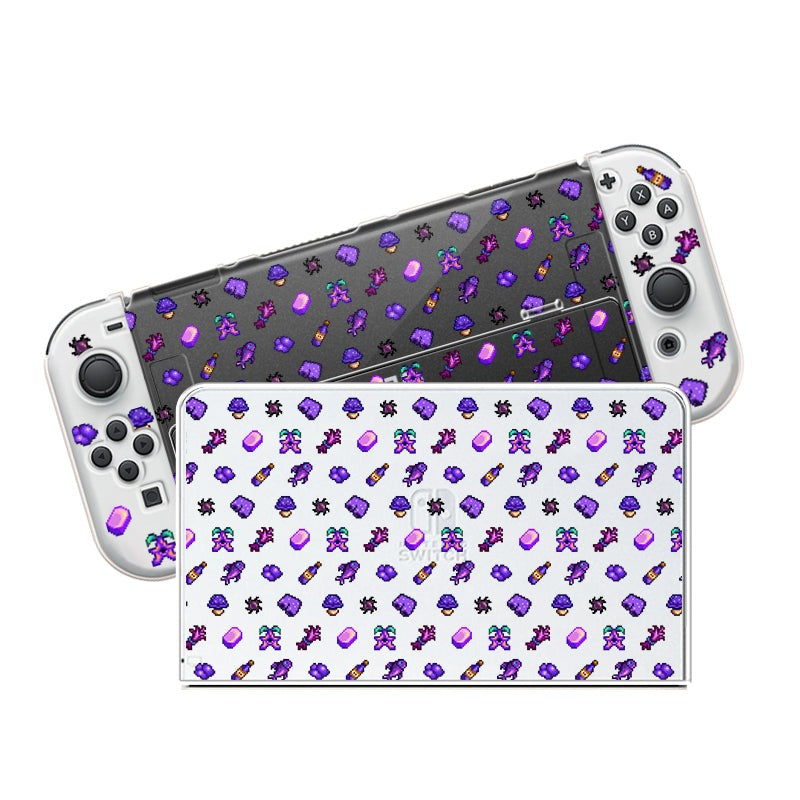 Premium Purple Stardew Valley Themed Carrying Case for Nintendo Switch & OLED - Protective Travel Pouch for Gaming Console & Accessories - Perfect for Commuting, Travel & Storage