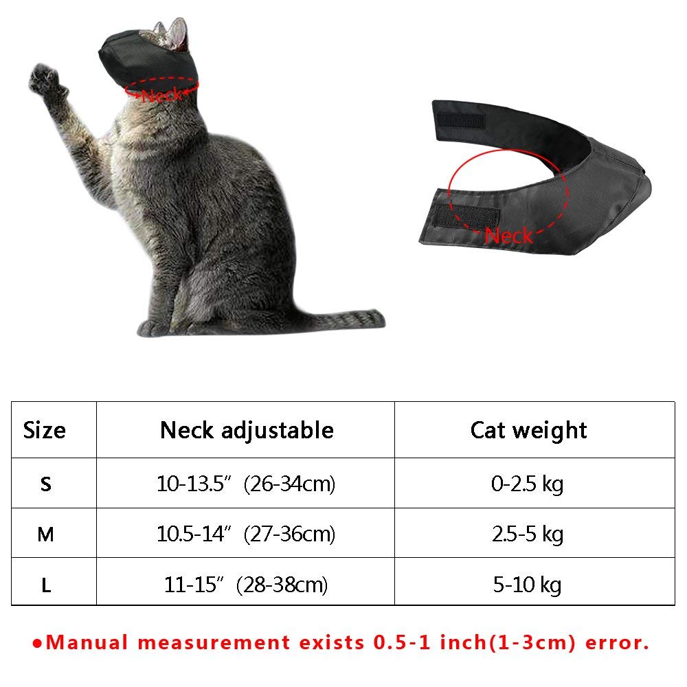 Cat Muzzle for Grooming - Soft Nylon Anti-Biting & Scratch Prevention Grooming Tool (Medium, Black) - Perfect for Vet Visits, Nail Trimming & Pet Grooming Sessions