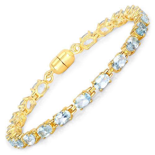 Natural Blue Topaz Tennis Bracelet for Women | Elegant Sterling Silver Jewelry | Perfect for Weddings, Parties & Everyday Wear