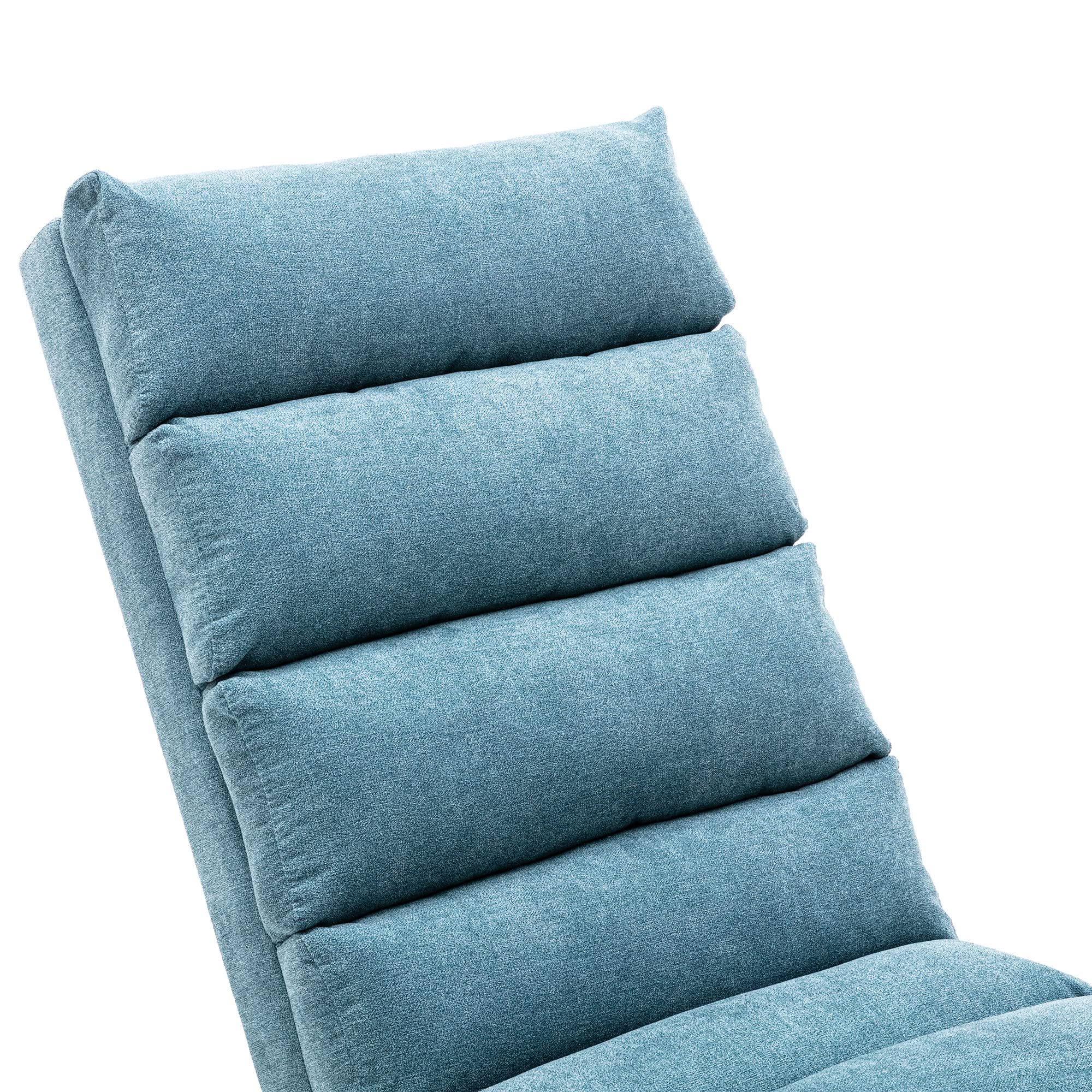 Electric Recliner Massage Chaise Lounge Chair - Ergonomic Linen Upholstered Modern Long Lounger for Living Room, Office & Bedroom - Perfect for Relaxation, Reading & Napping (Blue)