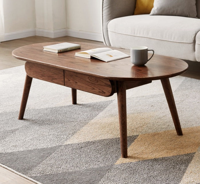 Premium Oak Solid Wood Luxury Coffee Table - Modern & Durable Living Room Centerpiece for Home Decor & Entertainment