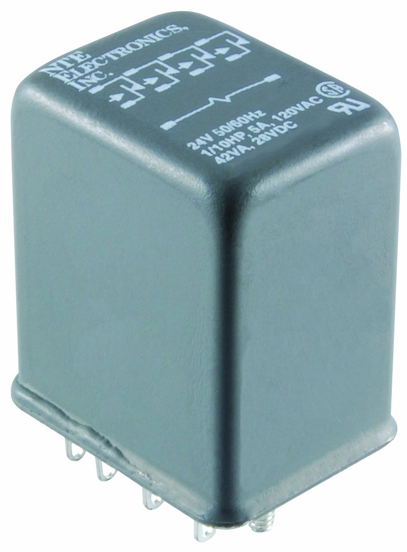 NTE Electronics R12-17A5-120H 4PDT General Purpose AC Relay, 5 Amp 120V Hermetically Sealed - Perfect for Industrial Control, HVAC Systems & Power Distribution Applications