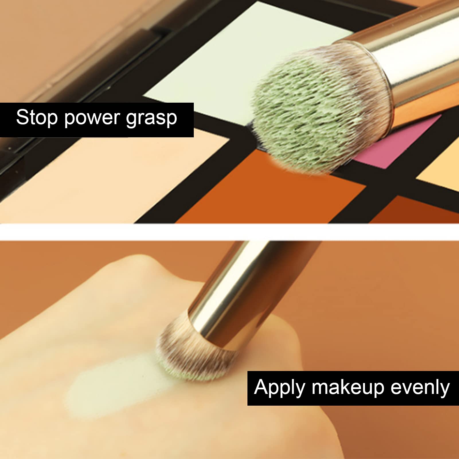 Professional Concealer & Foundation Brush Set - Kabuki, Contour, Powder Brush for Flawless Makeup Application | Travel-Friendly & No Brush Marks | Perfect for Daily Makeup, Contouring & On-the-Go Touchups