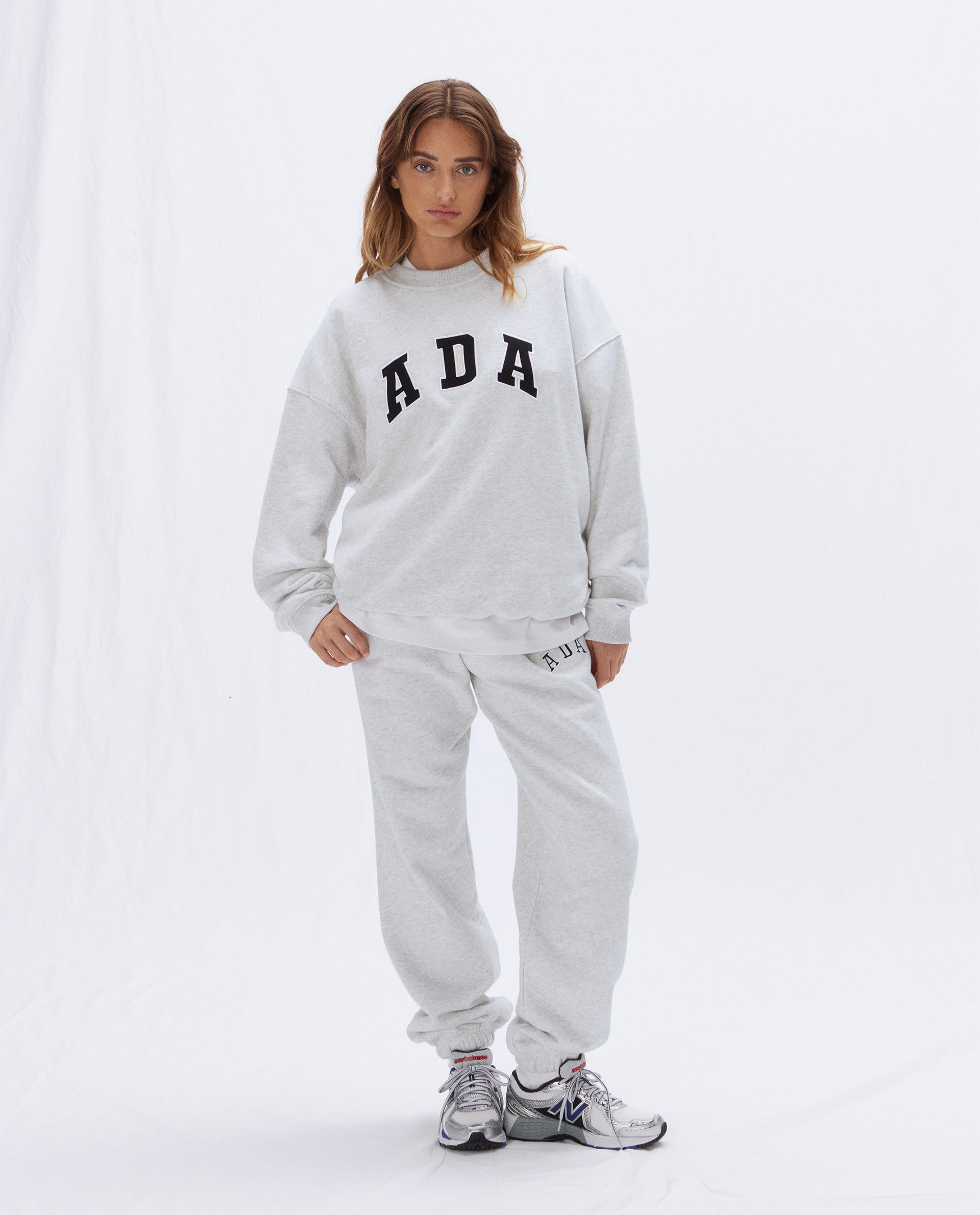 ADA Sweatpants for Women - Light Grey Melange Joggers, Soft Comfortable Lounge Pants for Yoga, Running & Casual Wear