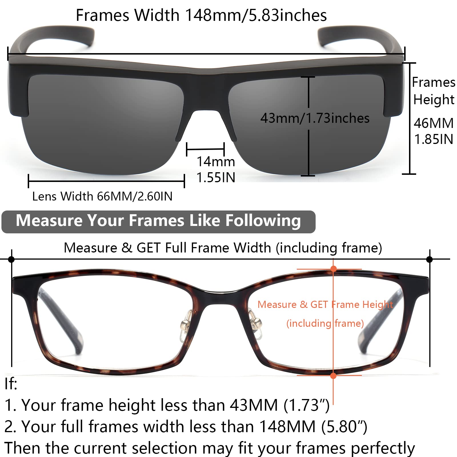 CAXMAN Polarized Fit Over Glasses for Men & Women - 100% UV Protection Sunglasses with Wraparound Design | Perfect for Driving, Fishing & Outdoor Activities