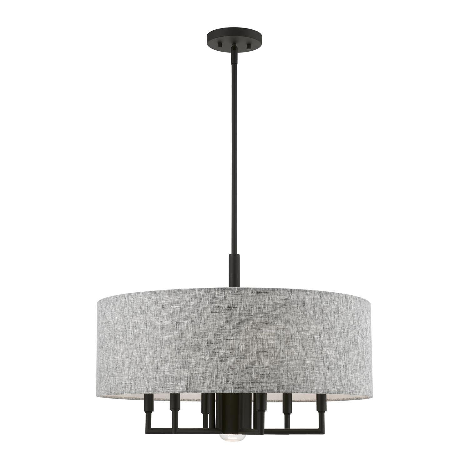 Livex Lighting 46736-04 Dakota Black Pendant Chandelier - Modern Ceiling Light Fixture for Dining Room, Kitchen Island or Bedroom