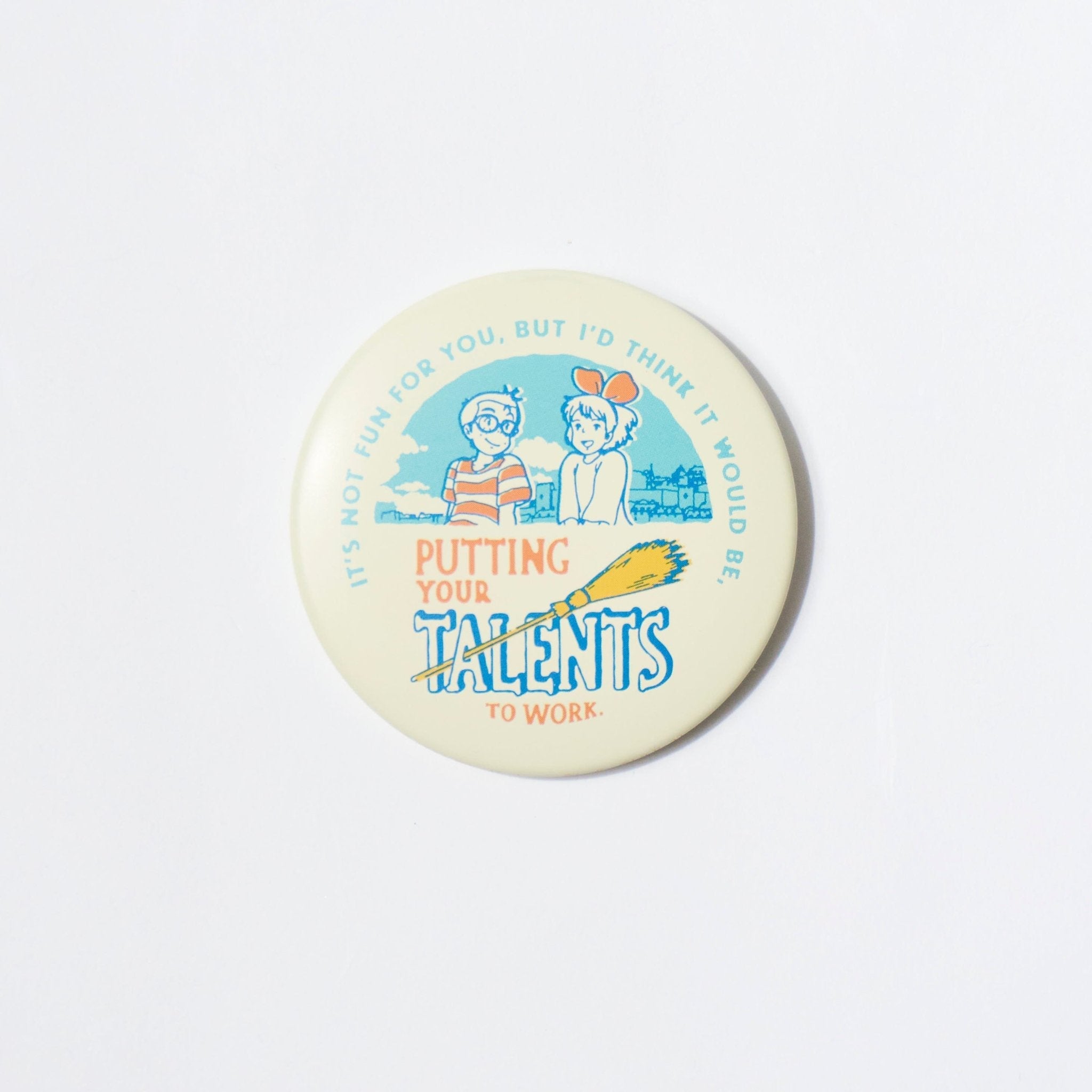 Kiki's Delivery Service Collectible Tin Badges & Milk Caps Set - Official Movic Merchandise for Anime Fans, Cosplay, and Gifts